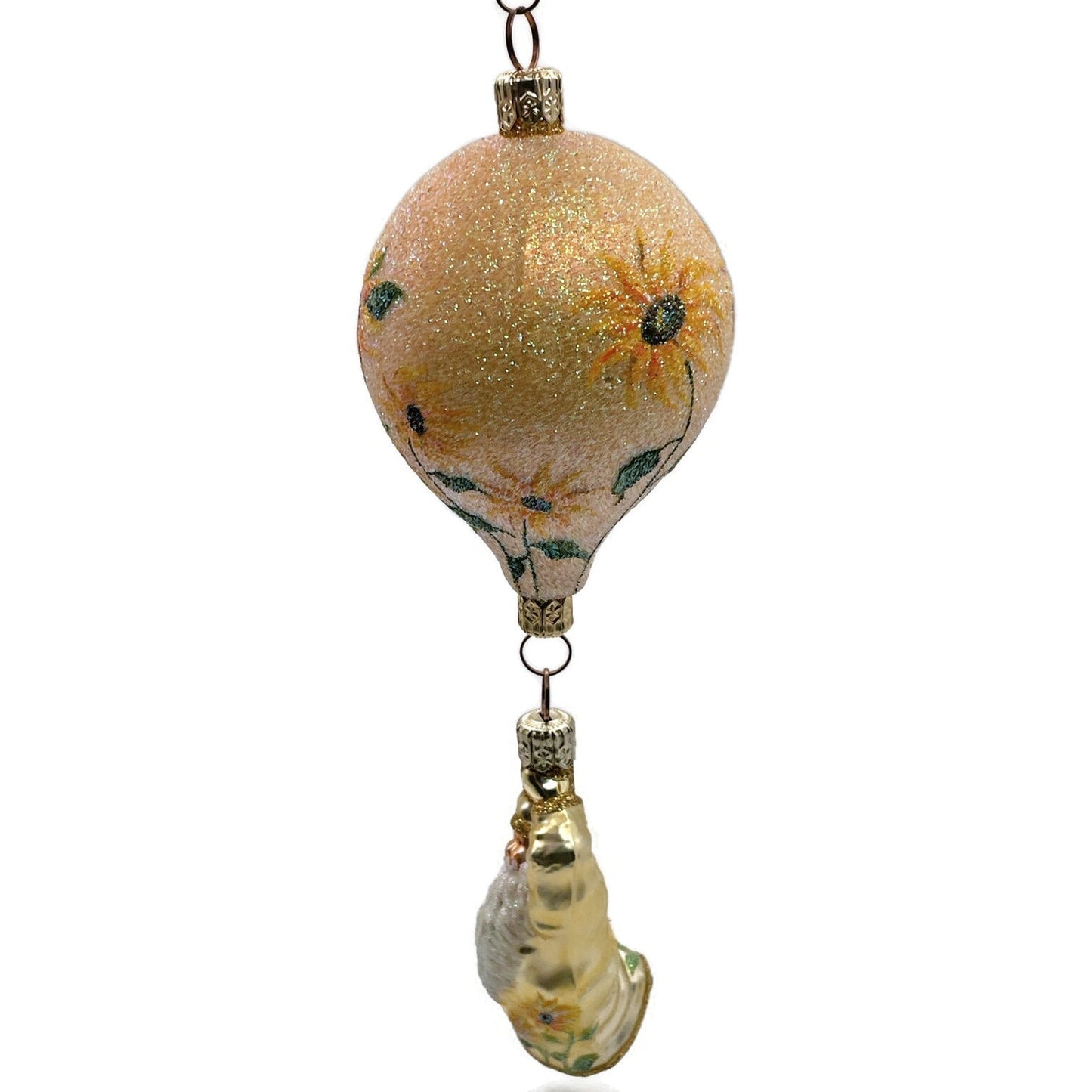 Patricia Breen Into the Blue Santa Claus Sunflowers Spring Christmas Ornament