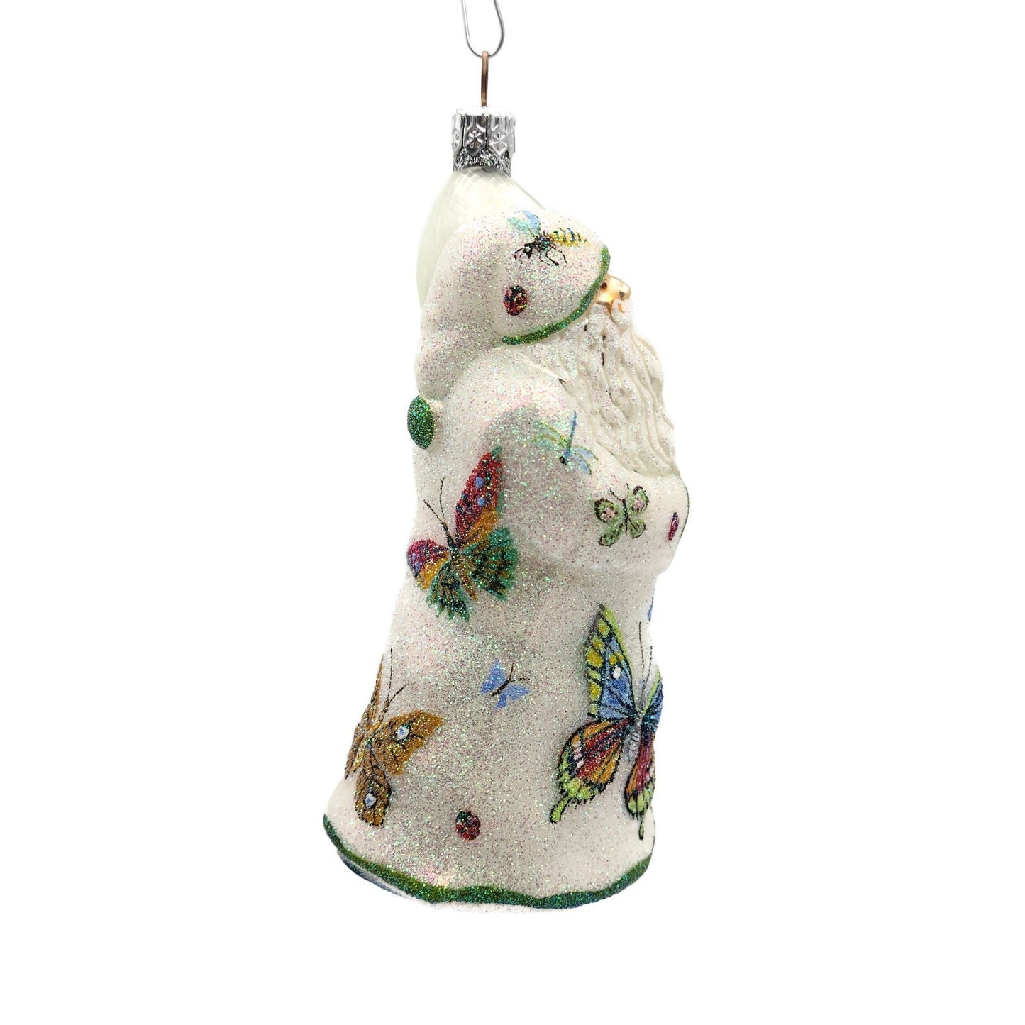 Patricia Breen Santa for Vera Butterflies Glittered Spring Christmas Ornament