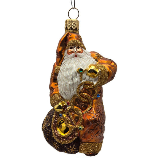 Patricia Breen Five Golden Rings Santa Claus 12 Days Bronze Christmas Ornament
