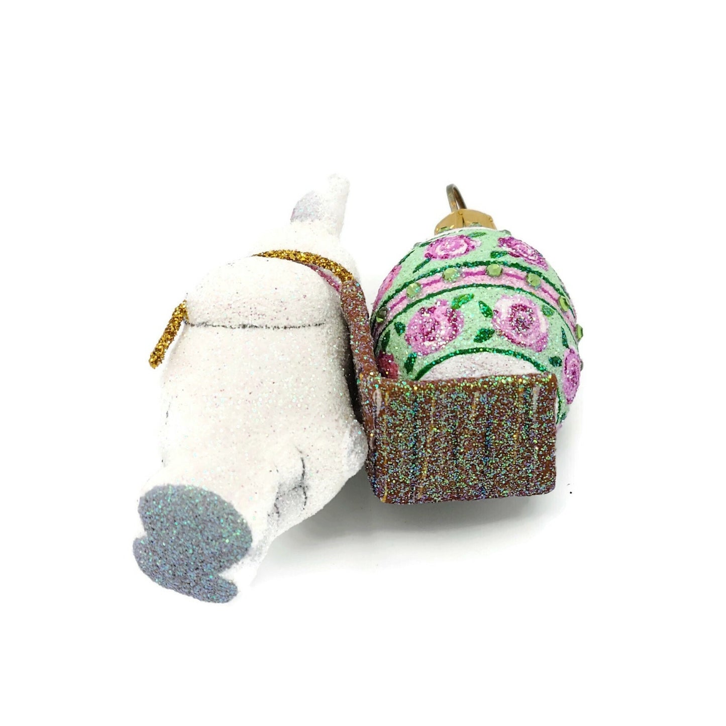 Patricia Breen Delivered With Care Pink Roses Easter Bunny Christmas Ornament