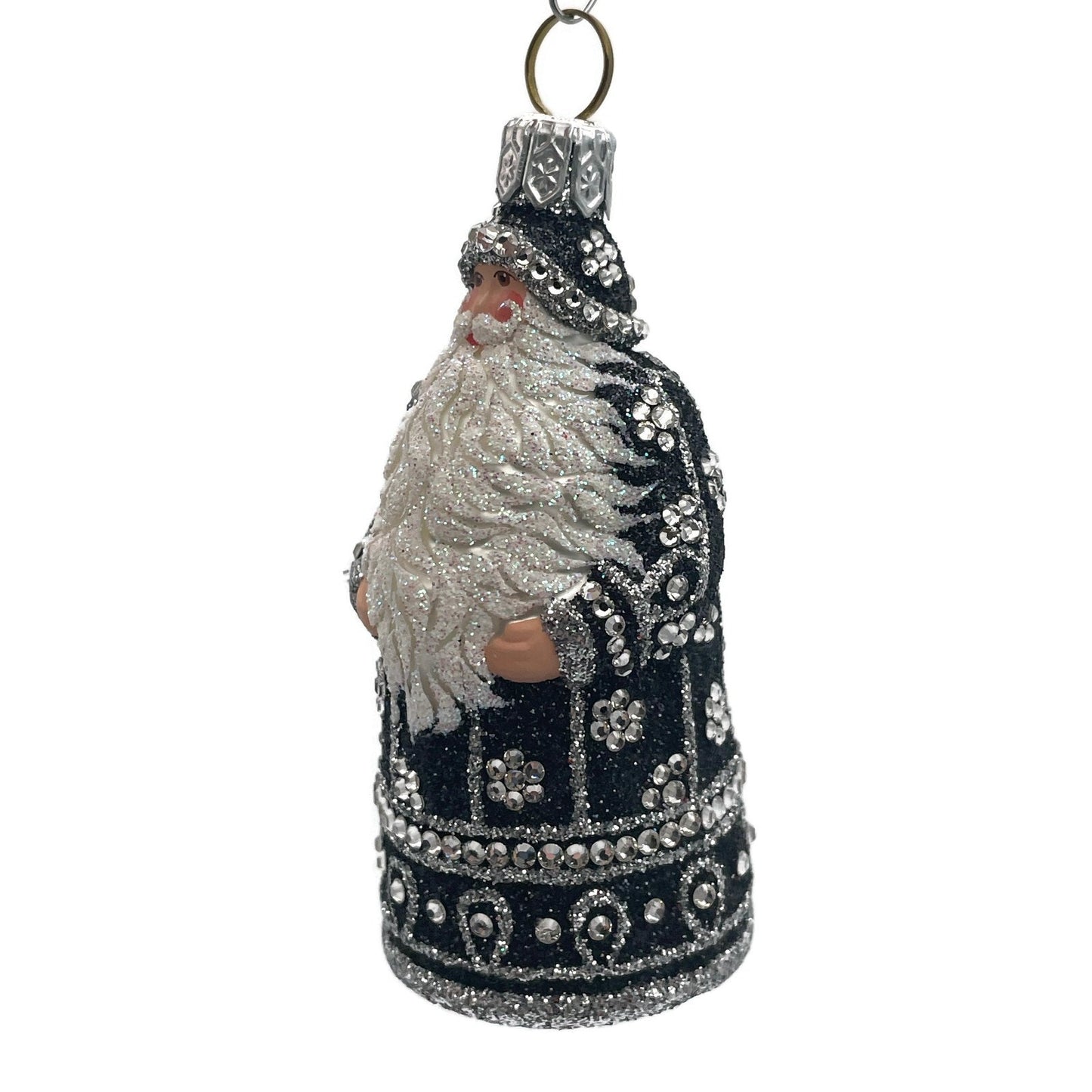 Patricia Breen Miniature Sublime Santa Claus Black Christmas Tree Ornament