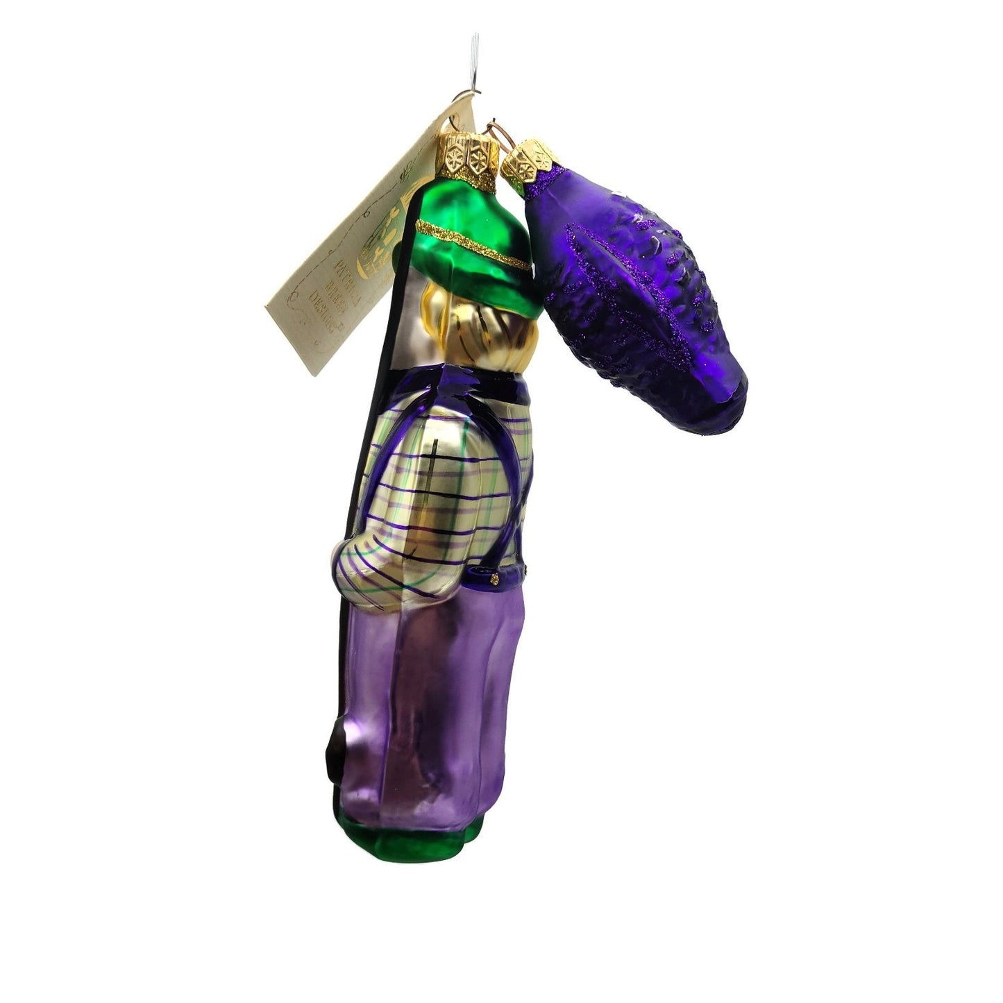 Patricia Breen Fisherboy and Fish Purple Summer Nautical Christmas Tree Ornament