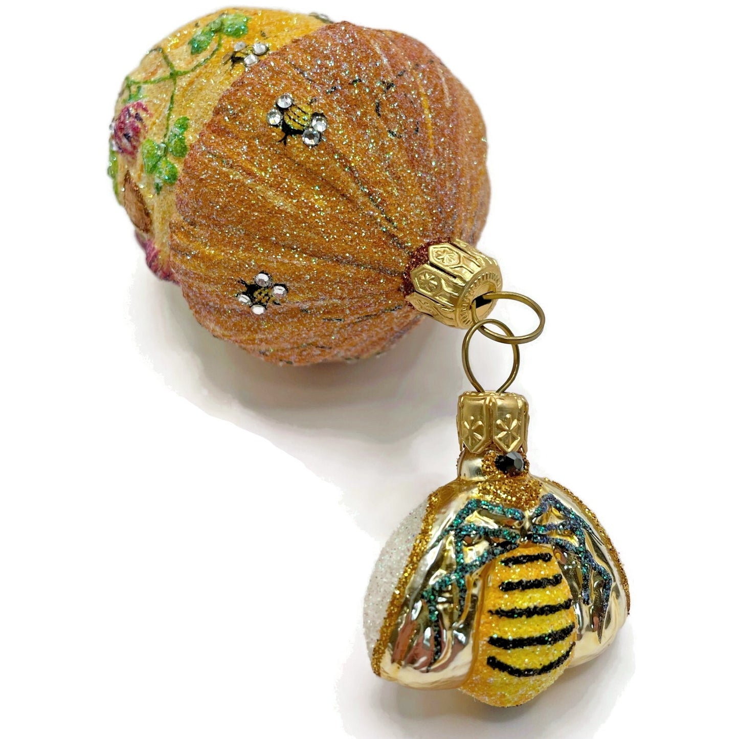 Patricia Breen Clover Beeskep And Bee Glittered Wings Spring Christmas Ornament
