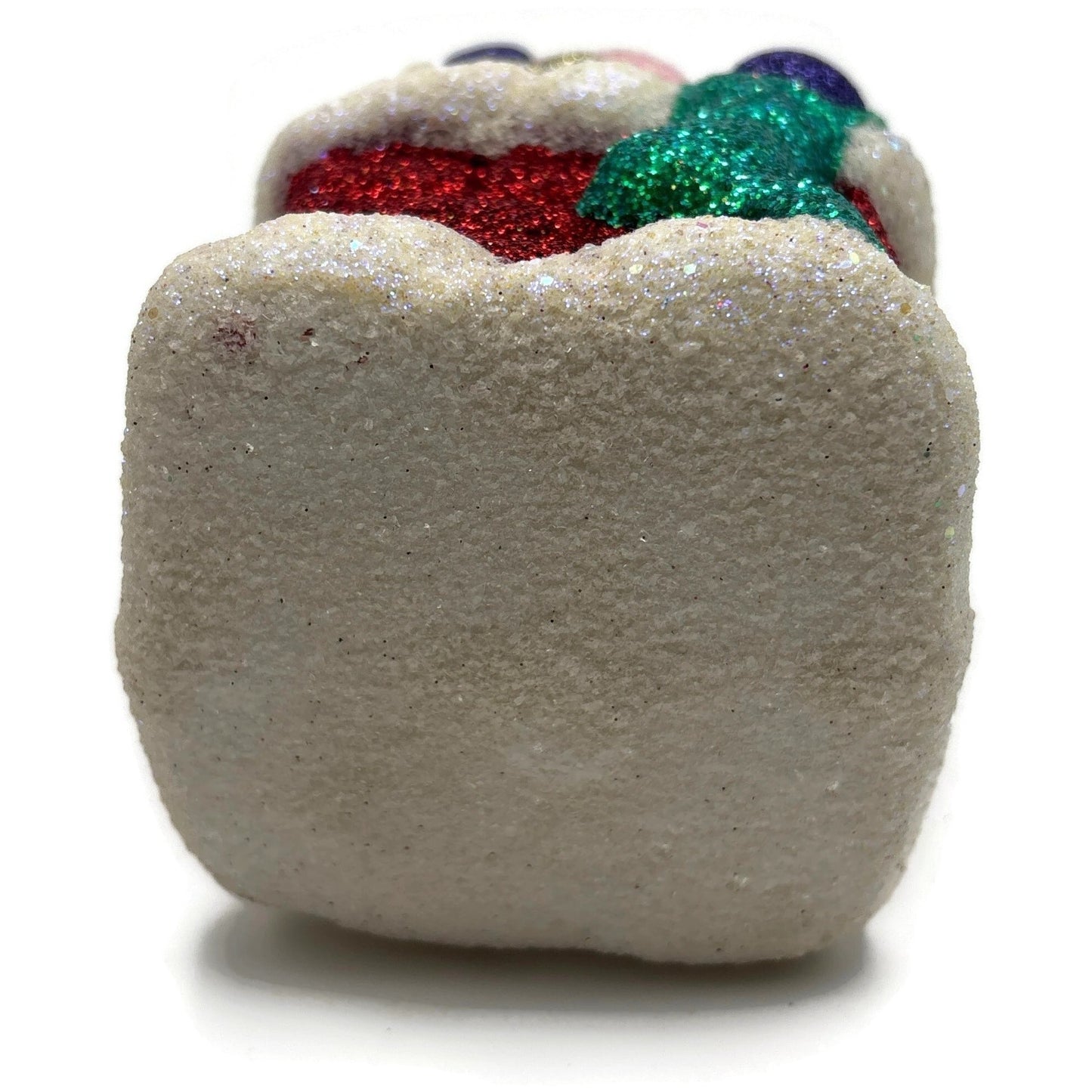 Larry Fraga Glitter Series Santa Claus in Chimney Glass Christmas Tree Ornament