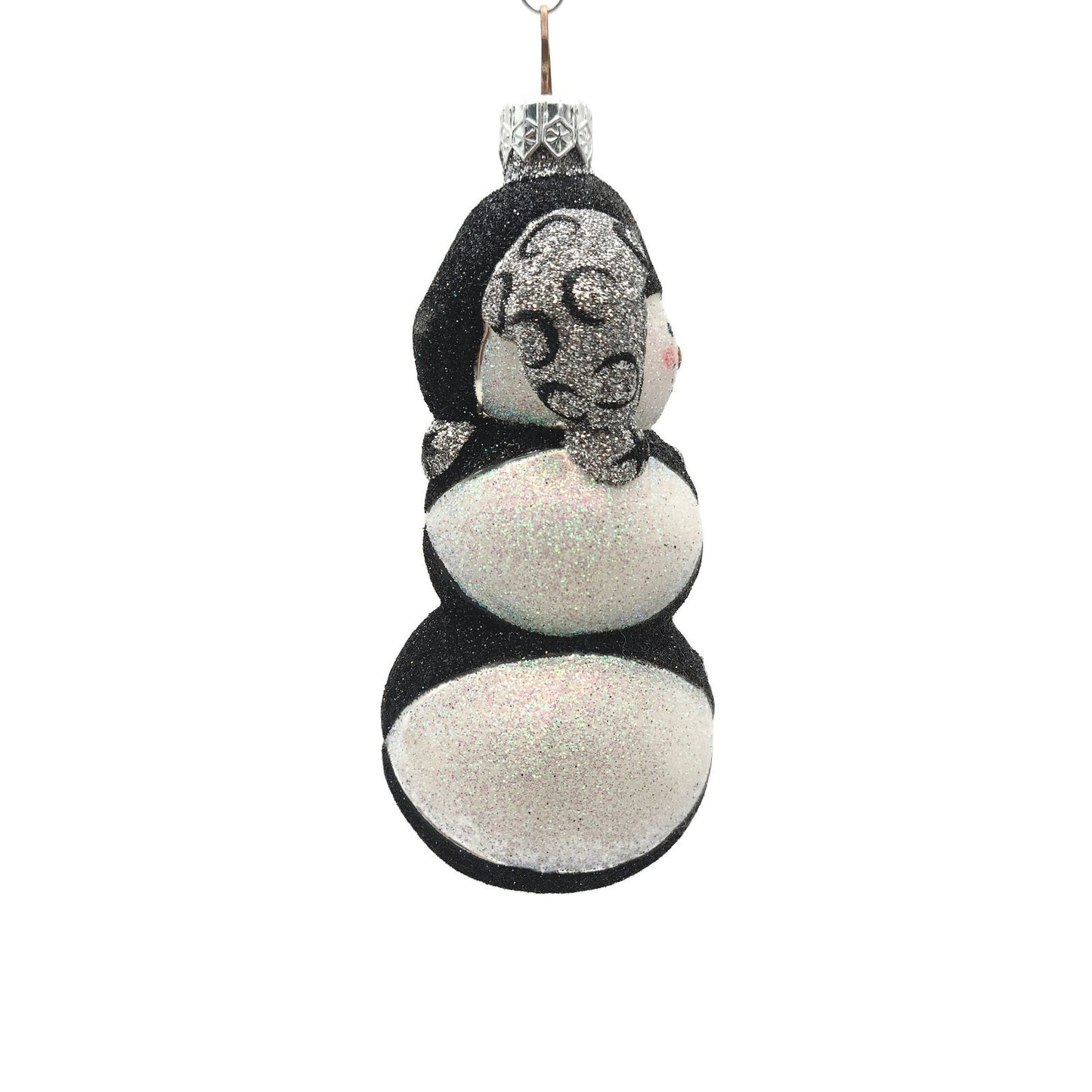 Patricia Breen Harlequin Snowman Black Silver Moons Christmas Tree Ornament