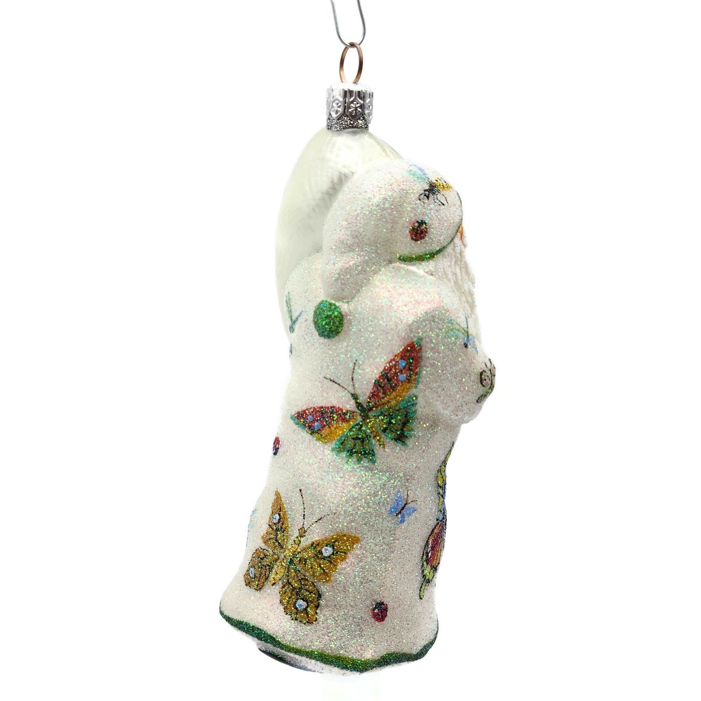 Patricia Breen Santa for Vera Butterflies Glittered Spring Christmas Ornament