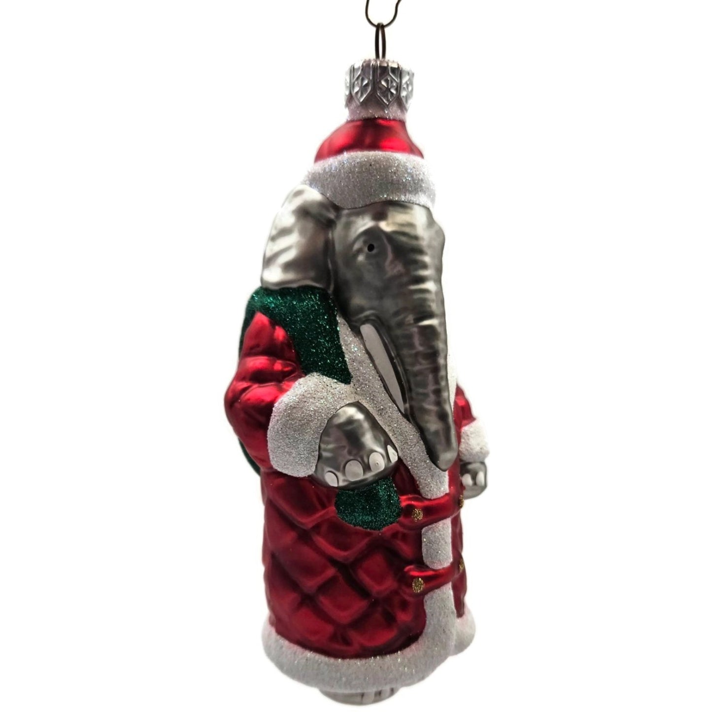 Patricia Breen Christmas at the Zoo Elephant Red Glitter Christmas Ornament CATZ