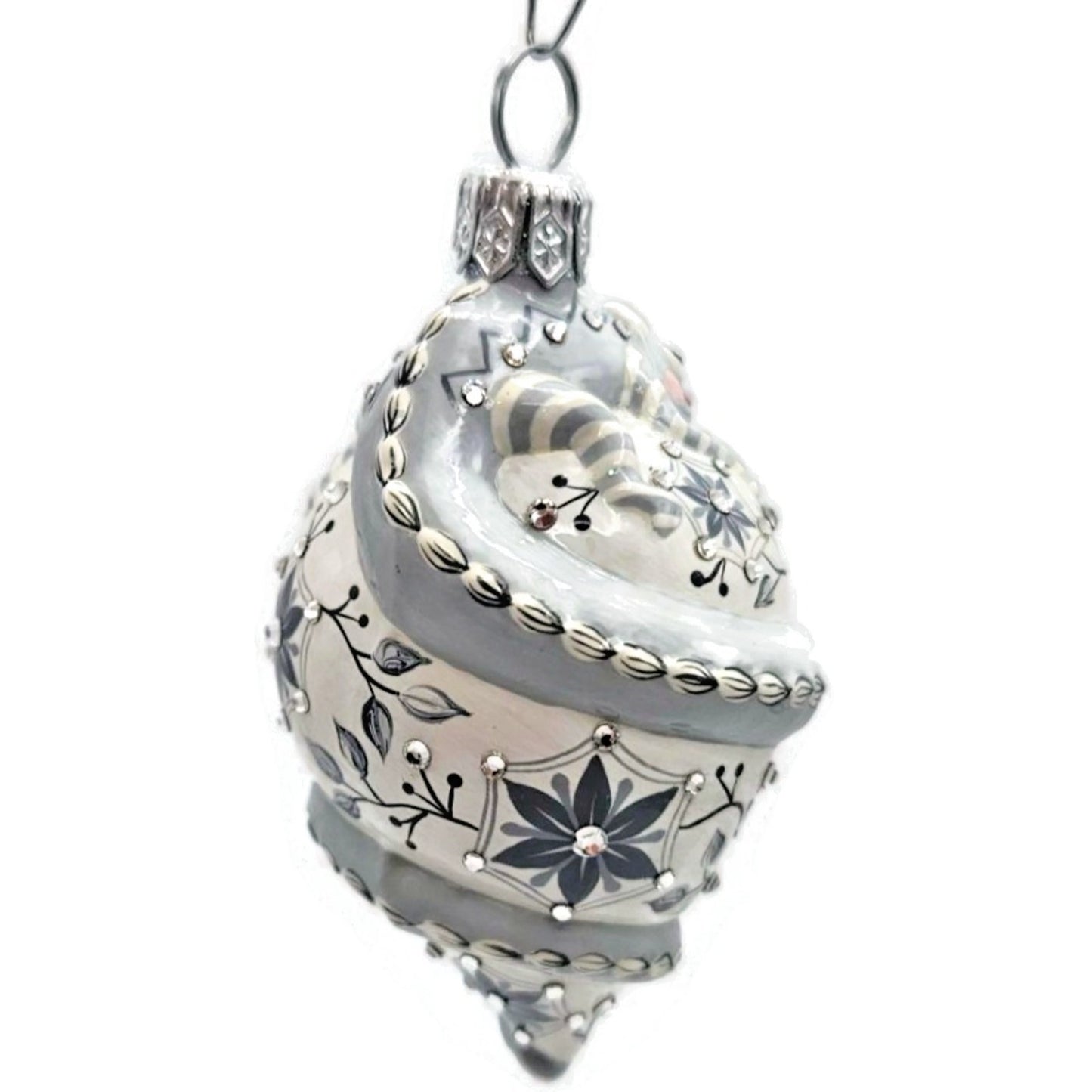 Patricia Breen Topping Chameleon Chinoiserie Graphite Spring Christmas Ornament