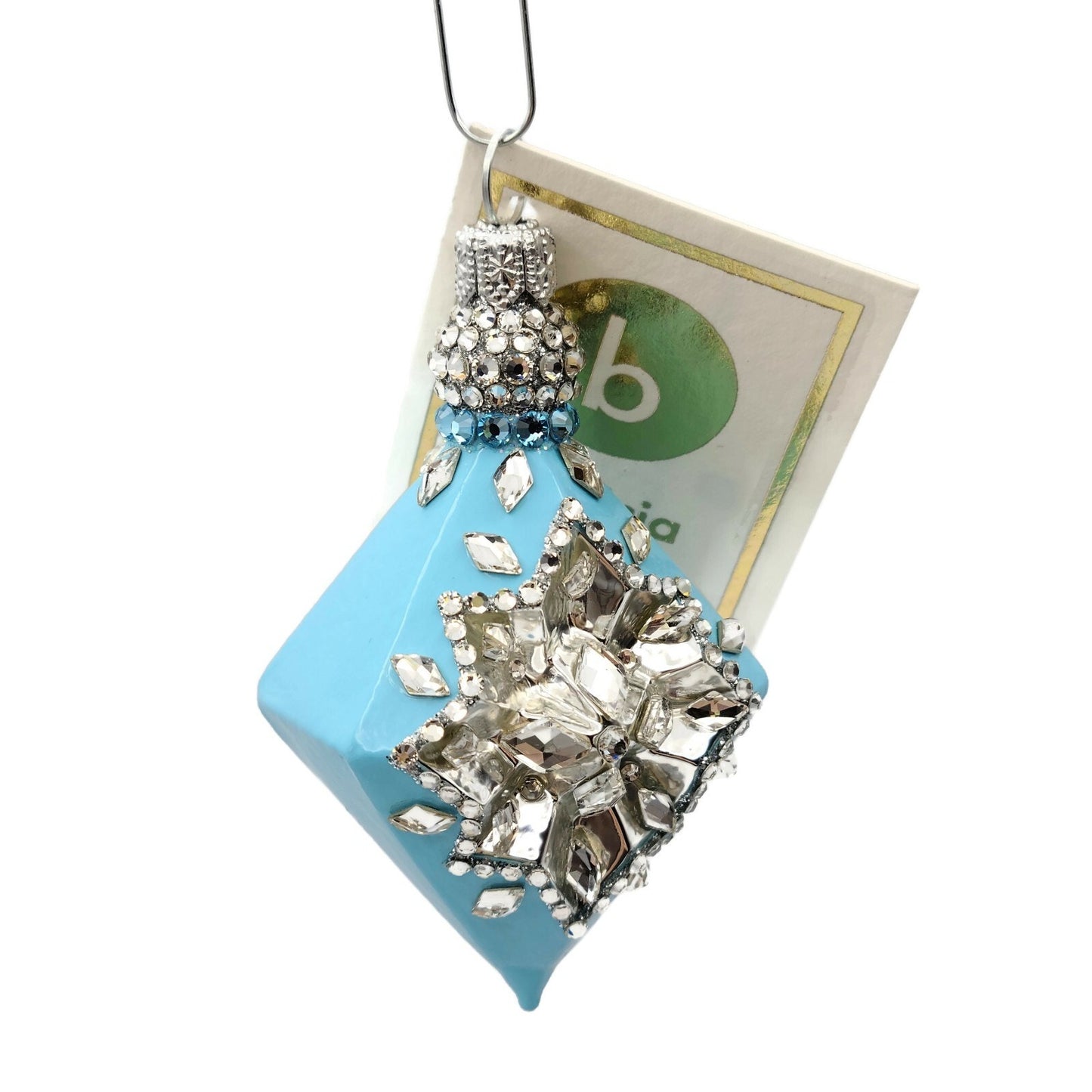 Patricia Breen Honoria Turquoise Silver Reflector Drops Christmas Tree Ornament