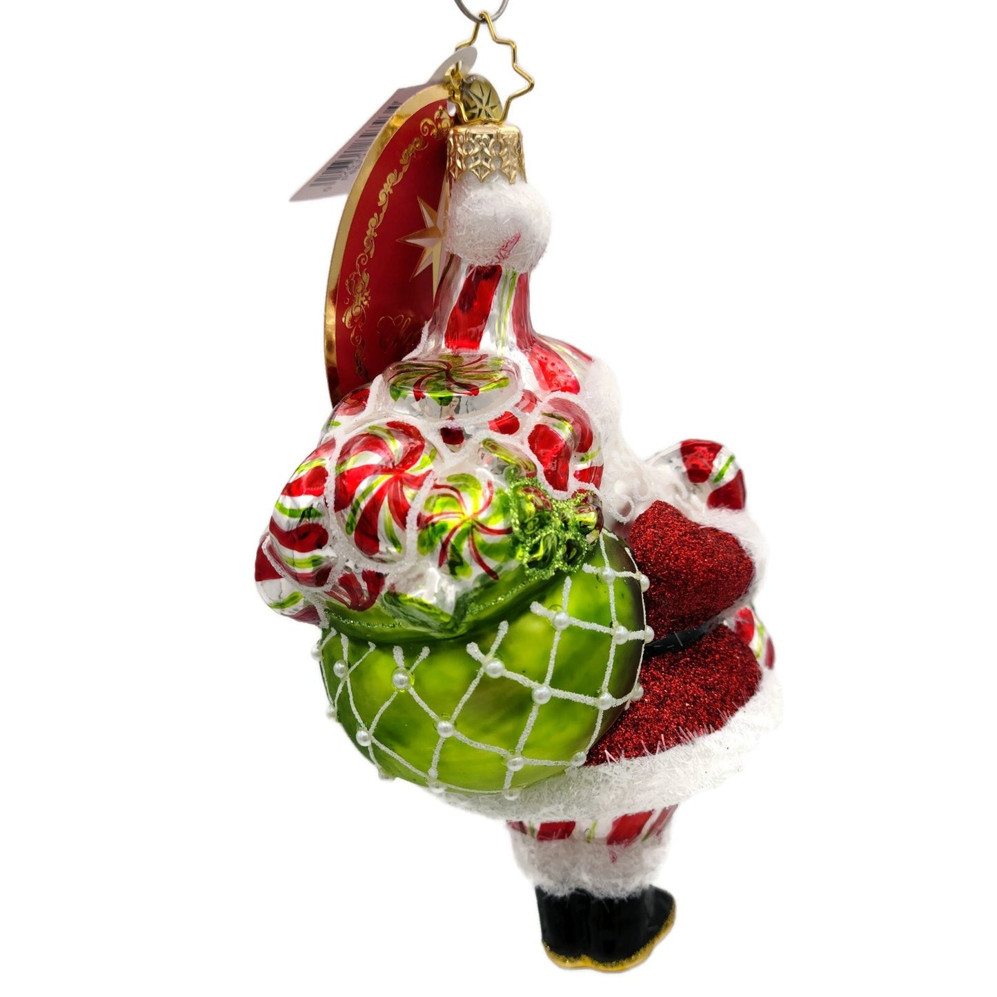 Christopher Radko Peppy Mint Santa Christmas Tree Holiday Ornament 1021185