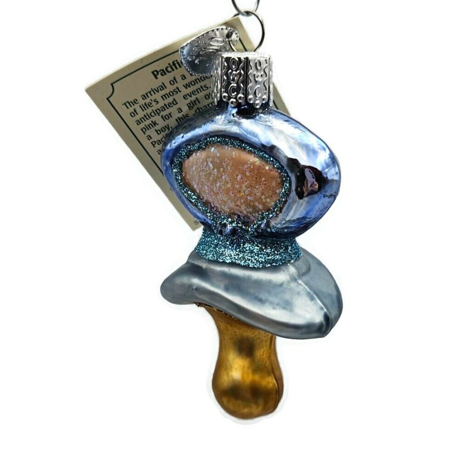 Old World Christmas Pacifier Baby Boy Blown Glass Christmas Tree Ornament OWC