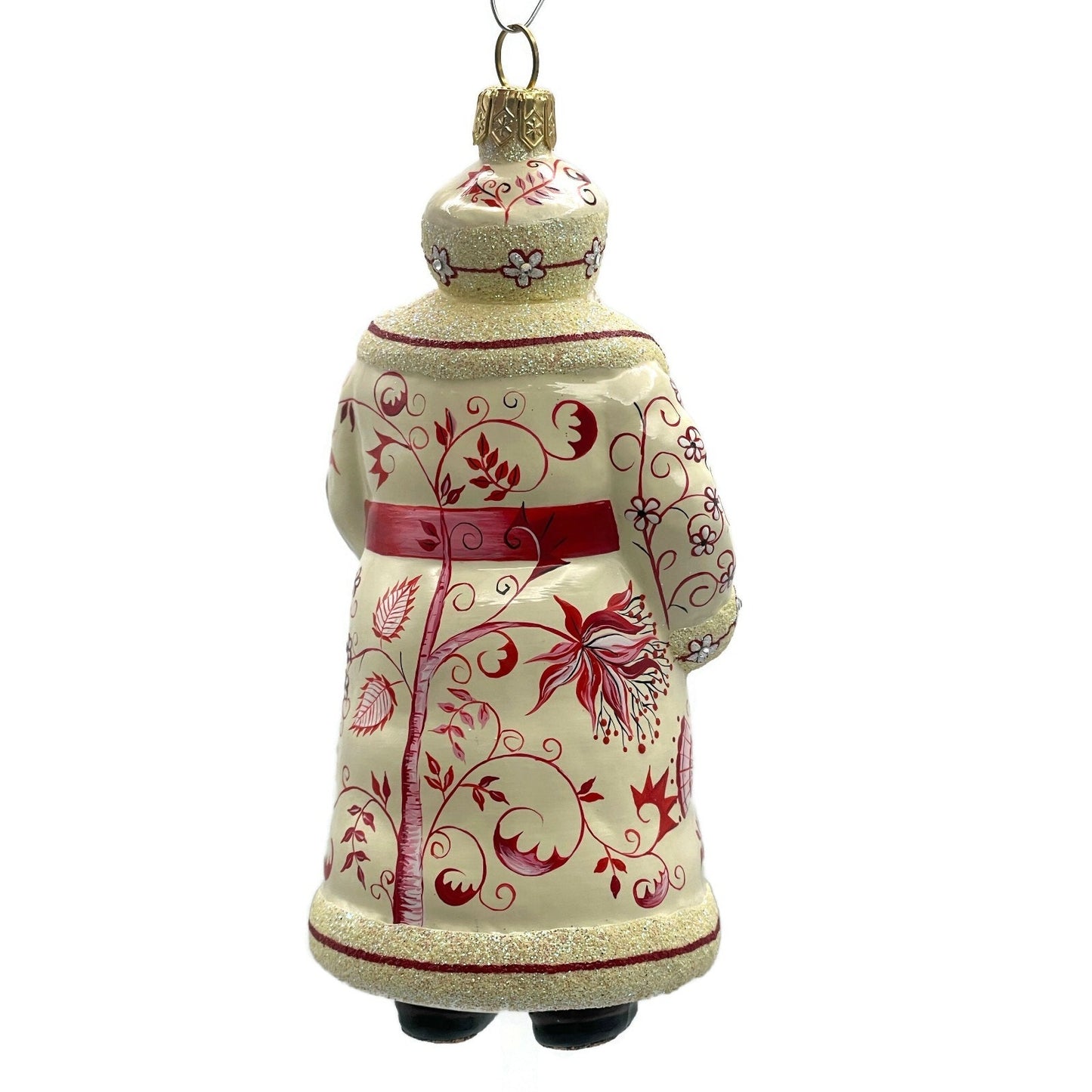 Patricia Breen Splendid Santa Chinoiserie Red Christmas Holiday Tree Ornament