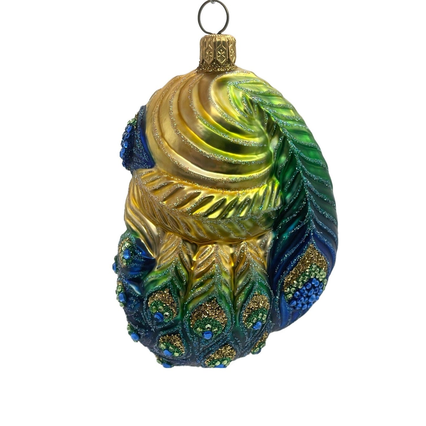 Patricia Breen Henrys Santa Claus Head Peacock Christmas Holiday Ornament