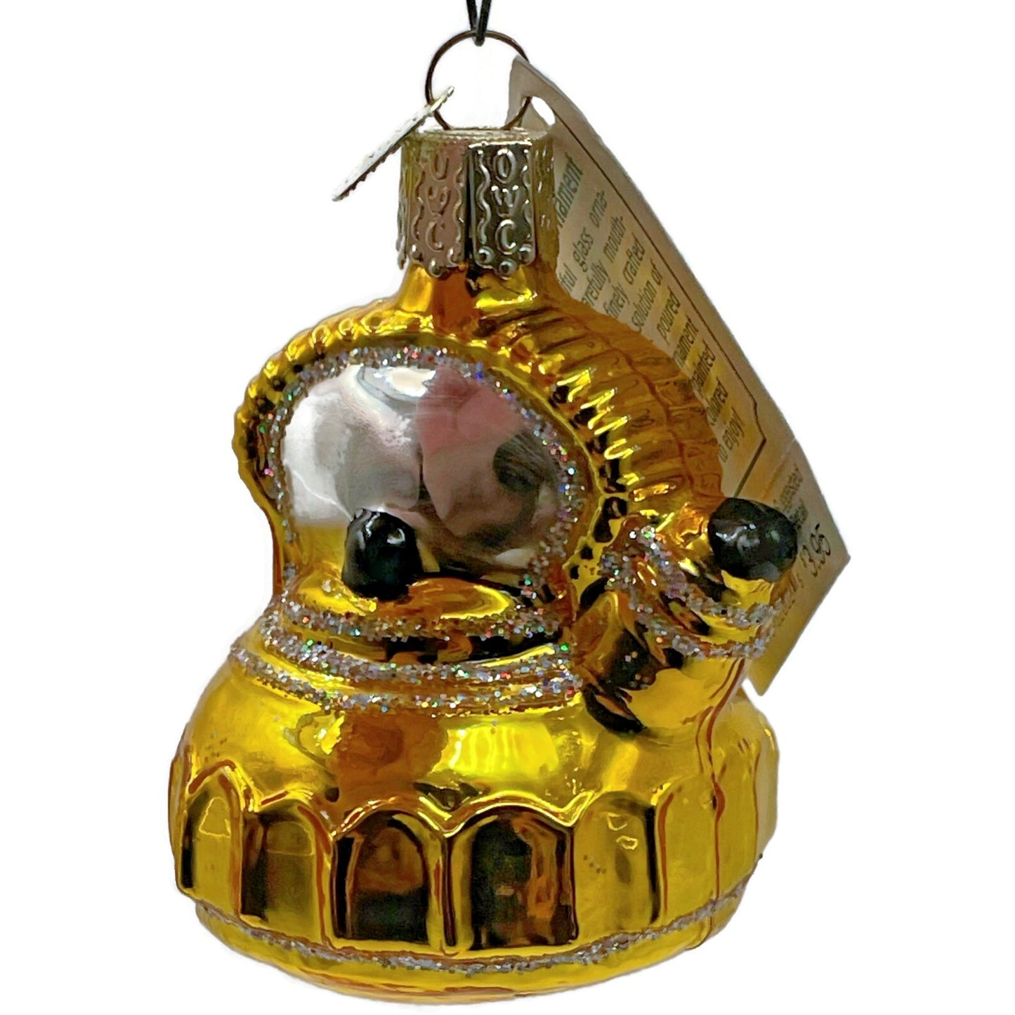 The Glass Tea Kettle Gold Glittered OWC Old World Christmas Tree Ornament
