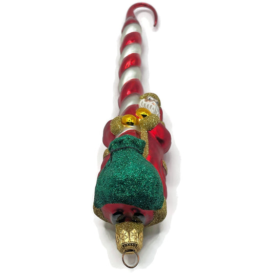 Patricia Breen Peppermint Santa Red White Gold Gloves Christmas Tree Ornament