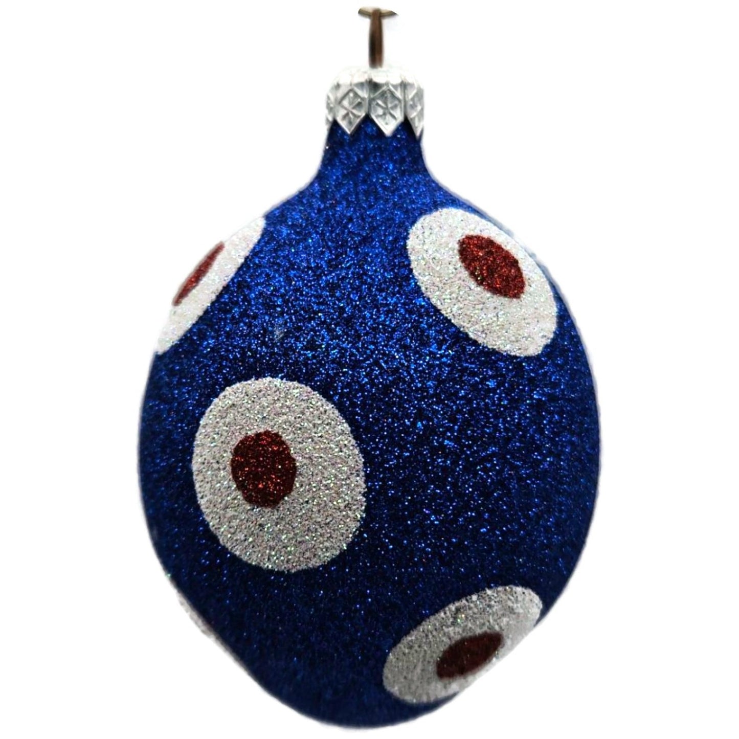 Patricia Breen Egg Blue White Red Polka Dot Easter Christmas Tree Ornament KKS