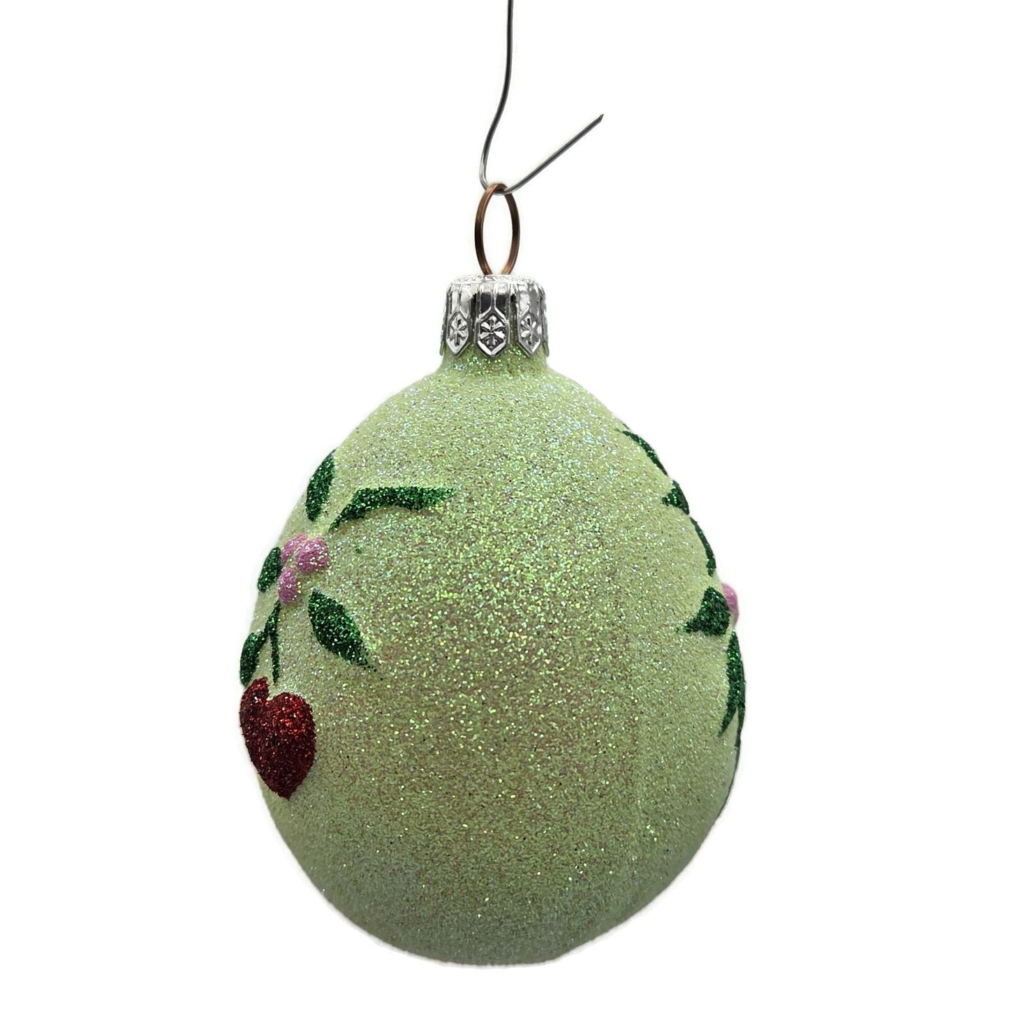 Patricia Breen Mistletoe Egg Light Green Heart Christmas Holiday Tree Ornament