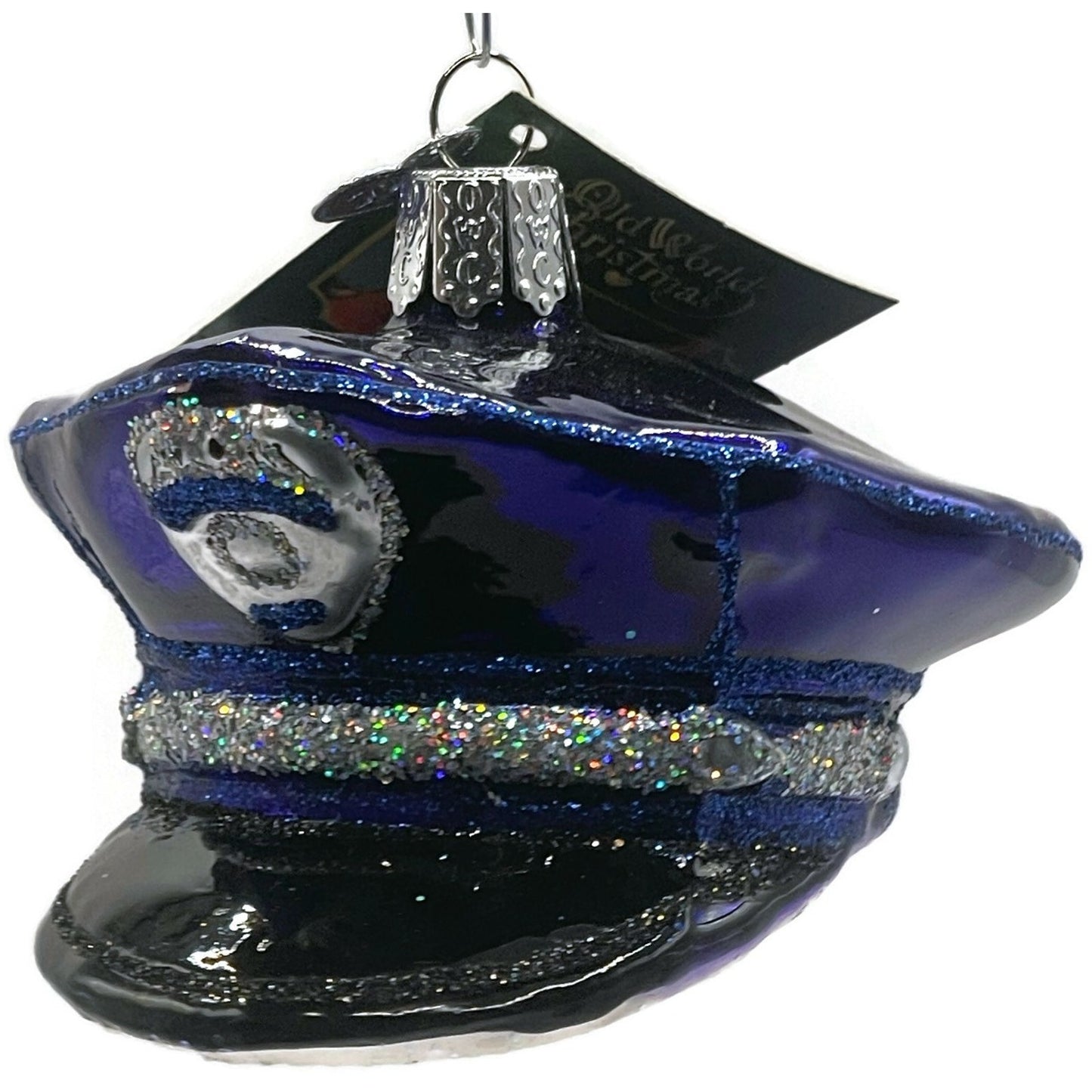 OWC Police Officers Cap Uniform Ornament Blue Old World Christmas Holiday Tree