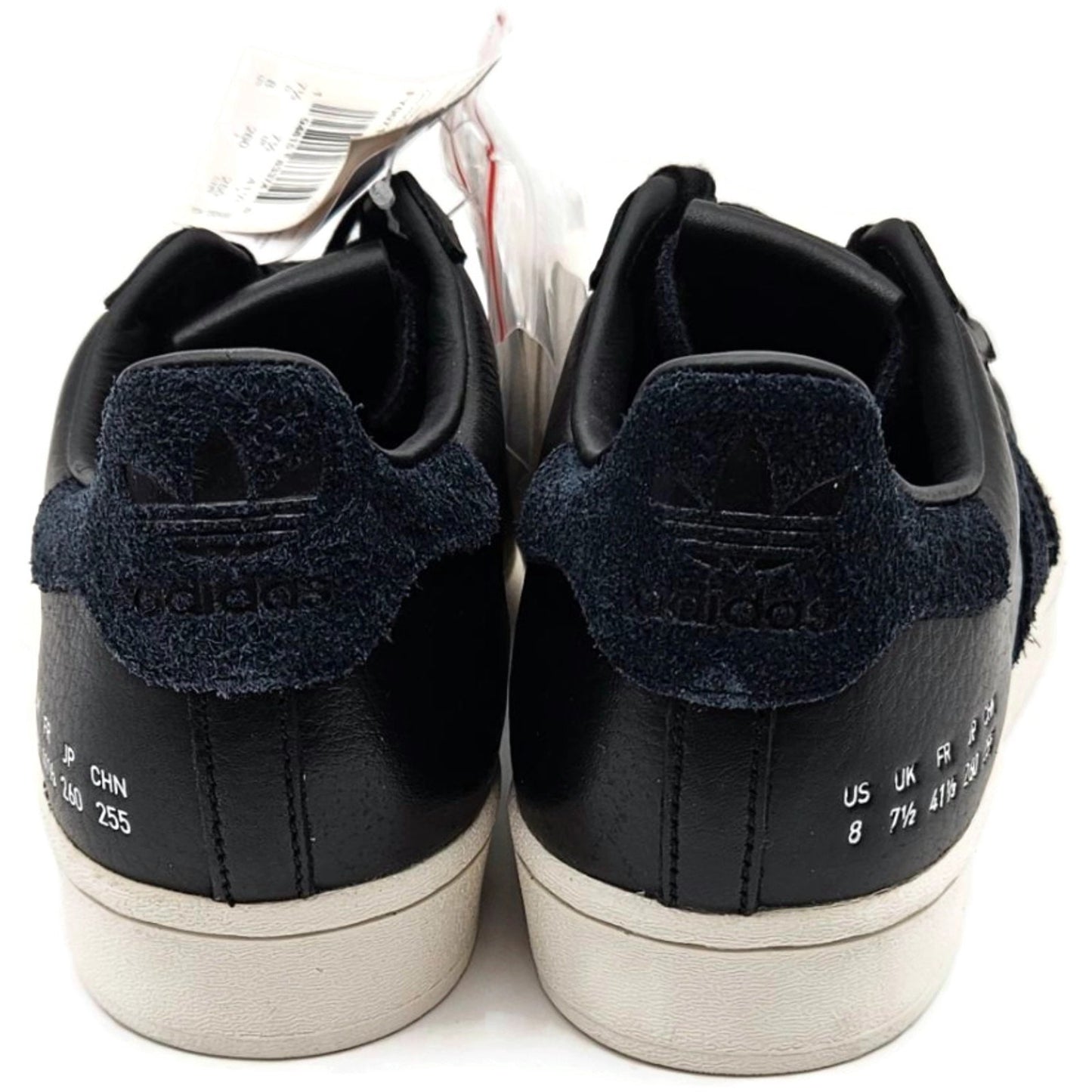 Adidas Superstar Black Leather Shoes Ladies Size 8 Shell Toe FY0071 Extra laces