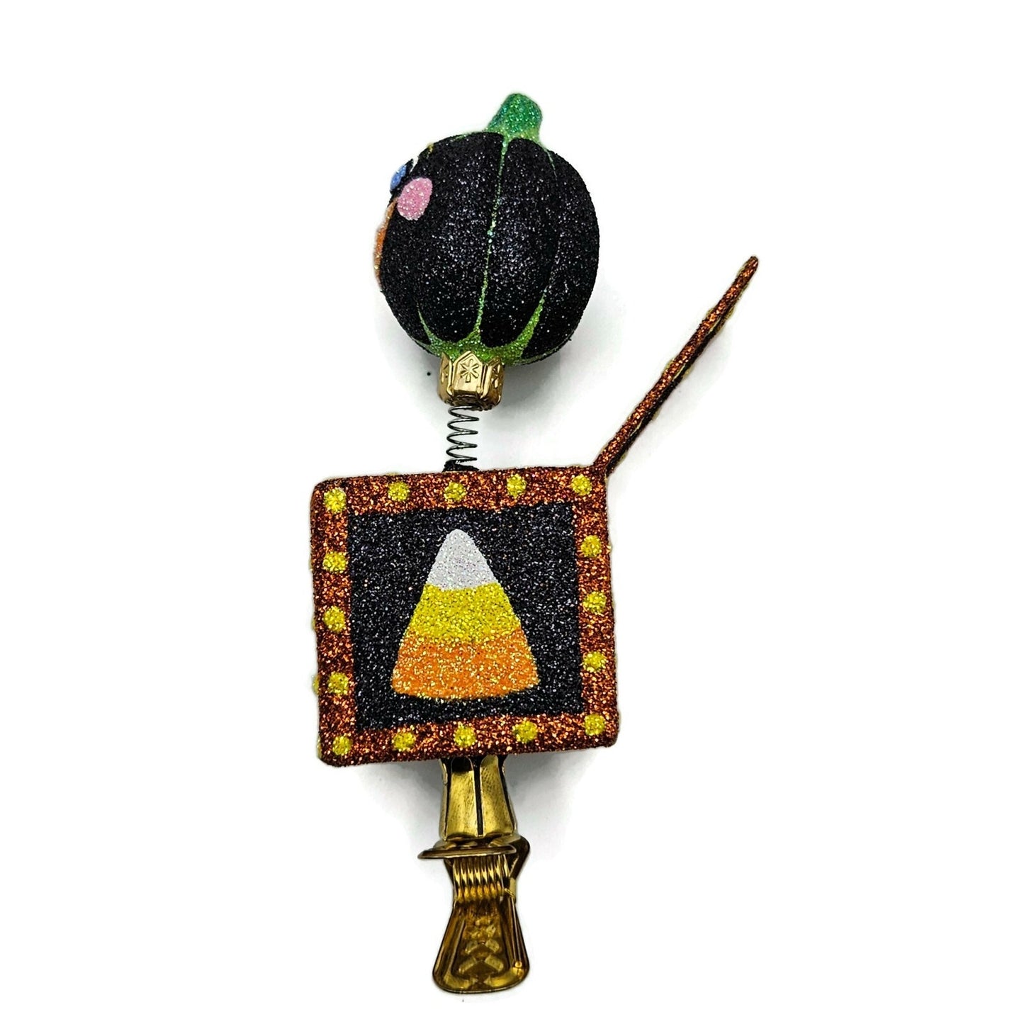 Patricia Breen Jolly Surprise Jack-o-Lantern Black Pumpkin Halloween Ornament