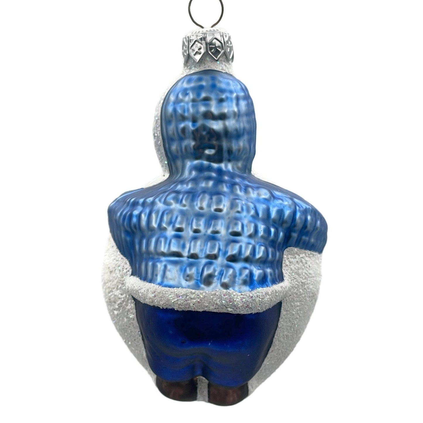 Patricia Breen Snowball Boy Blue Blown Glass Christmas Holiday Tree Ornament