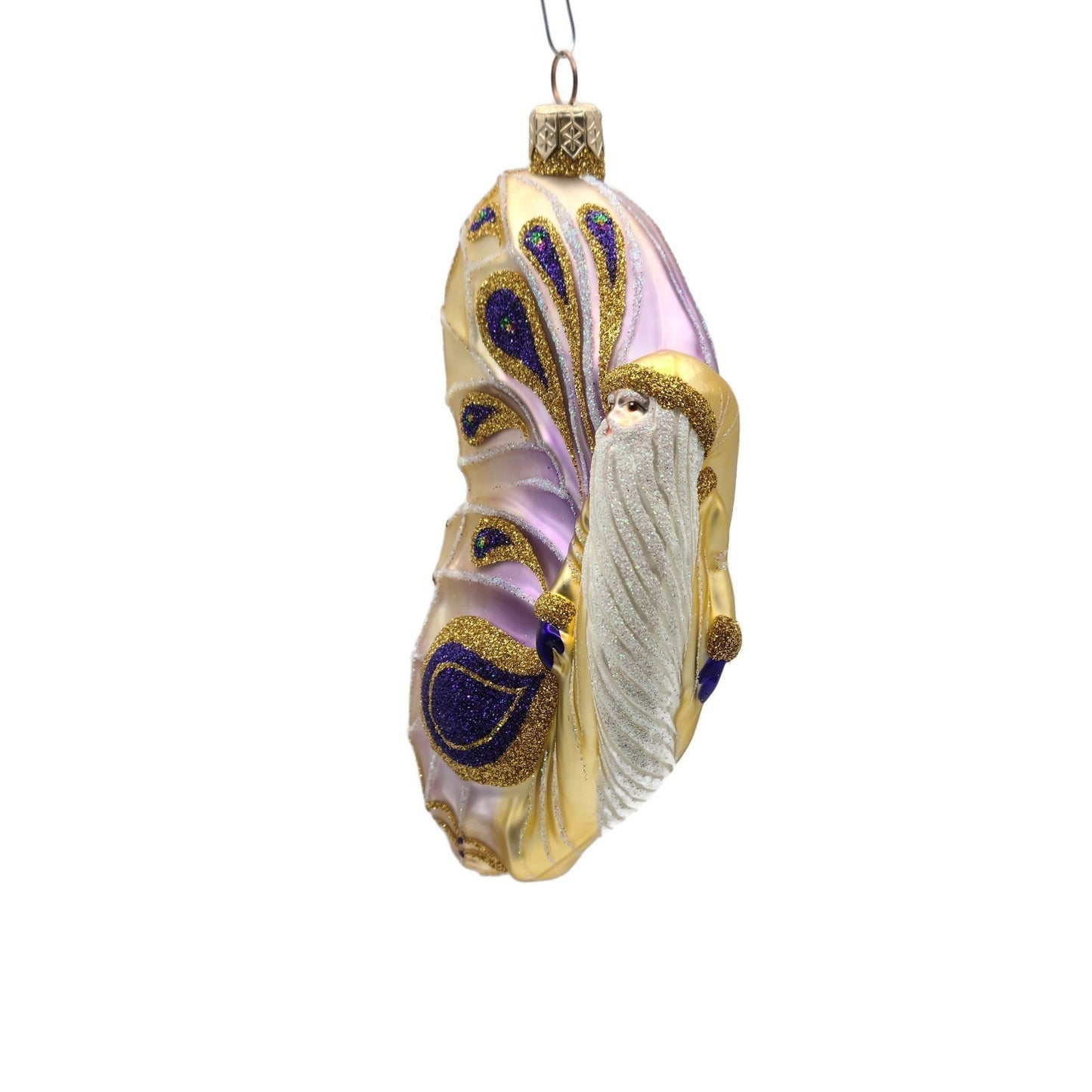 Patricia Breen Papillion Noël Lavender Shades Butterfly Santa Christmas Ornament