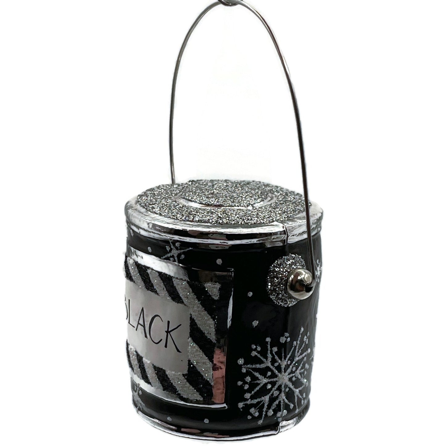 Patricia Breen Colorful Quarts Black Shiny Rim Snowflakes Christmas Ornament