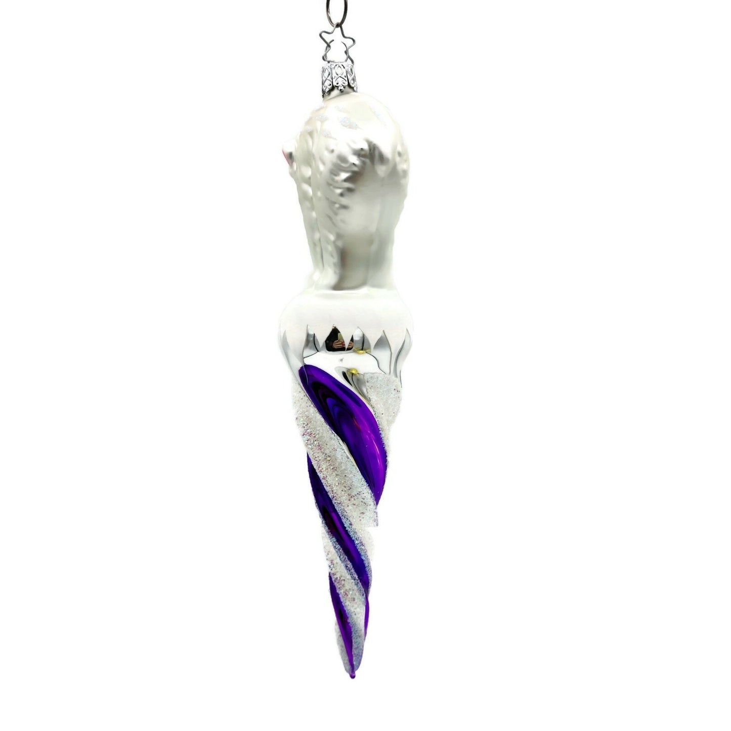 Inge Glass Ornament Polar Bear Icicle Old World Christmas Purple CATZ Exclusive