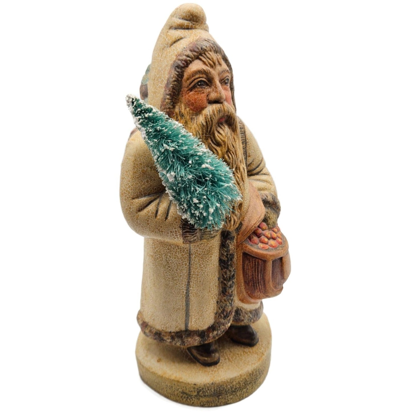 Vaillancourt Father Christmas Ice Cream Mould in White Folk Art Chalkware Figure