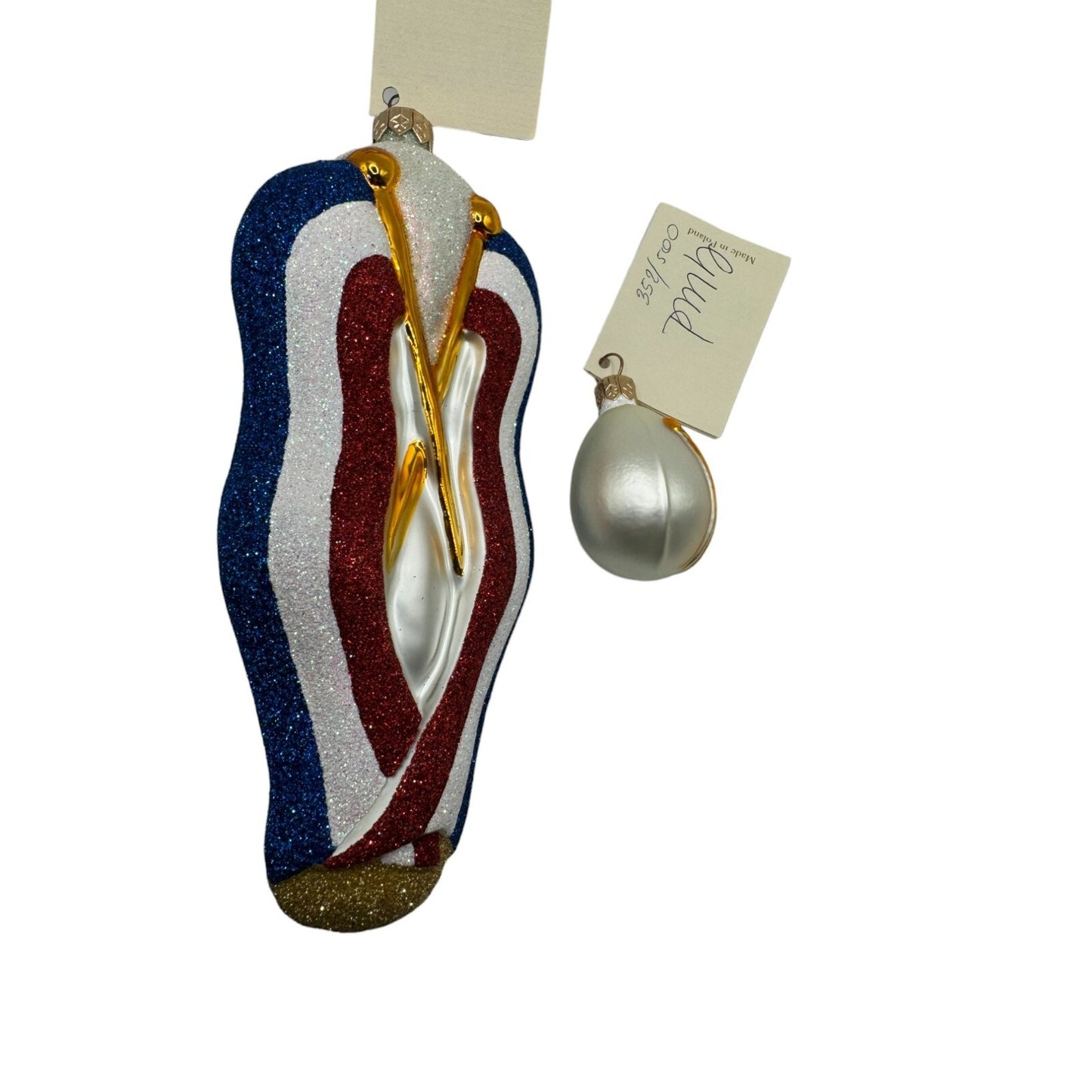 Patricia Breen Joan of Arc Pearl Halo Matte Egg Christmas Holiday Tree Ornament