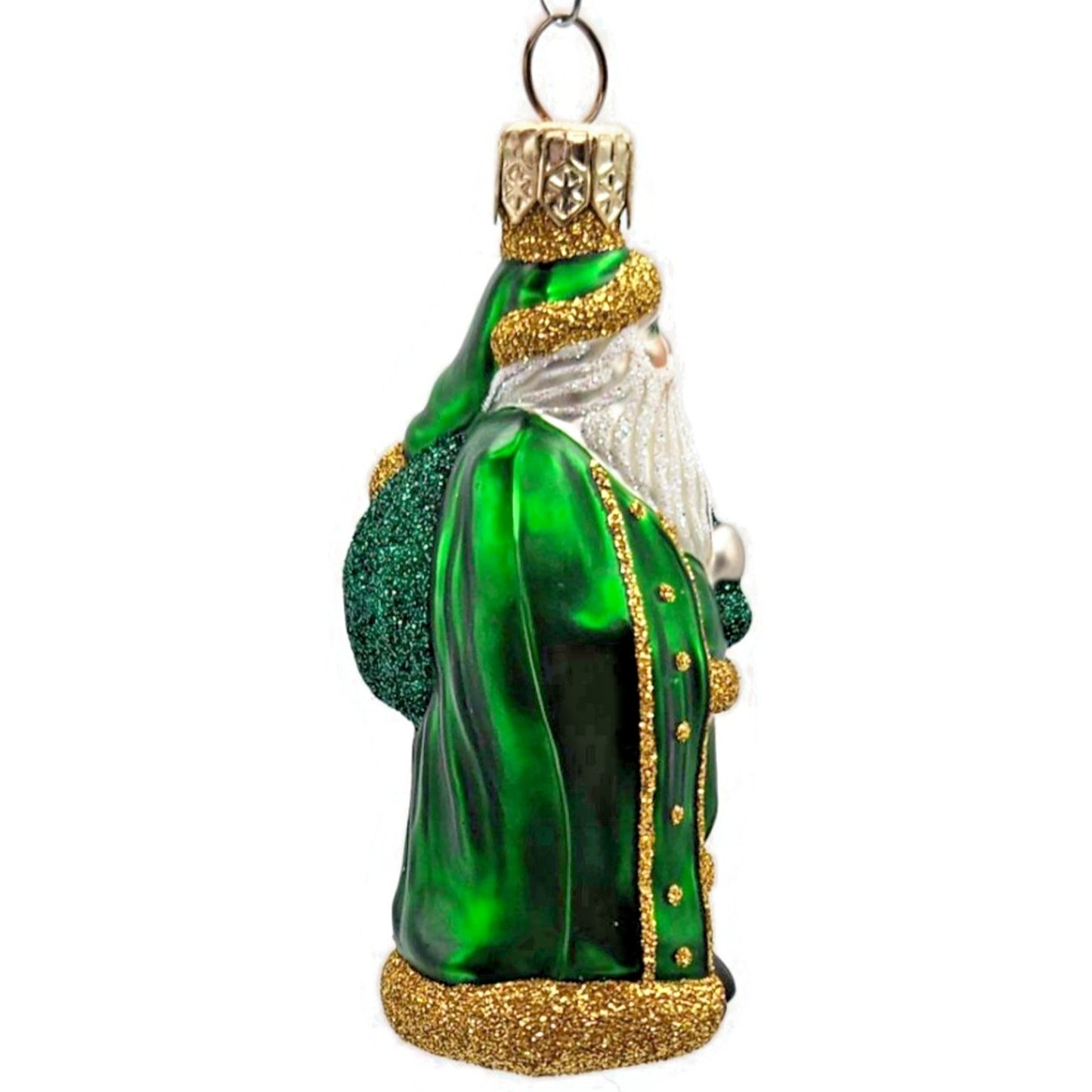 Patricia Breen Miniature Jordan Santa Claus Green Bag Christmas Tree Ornament