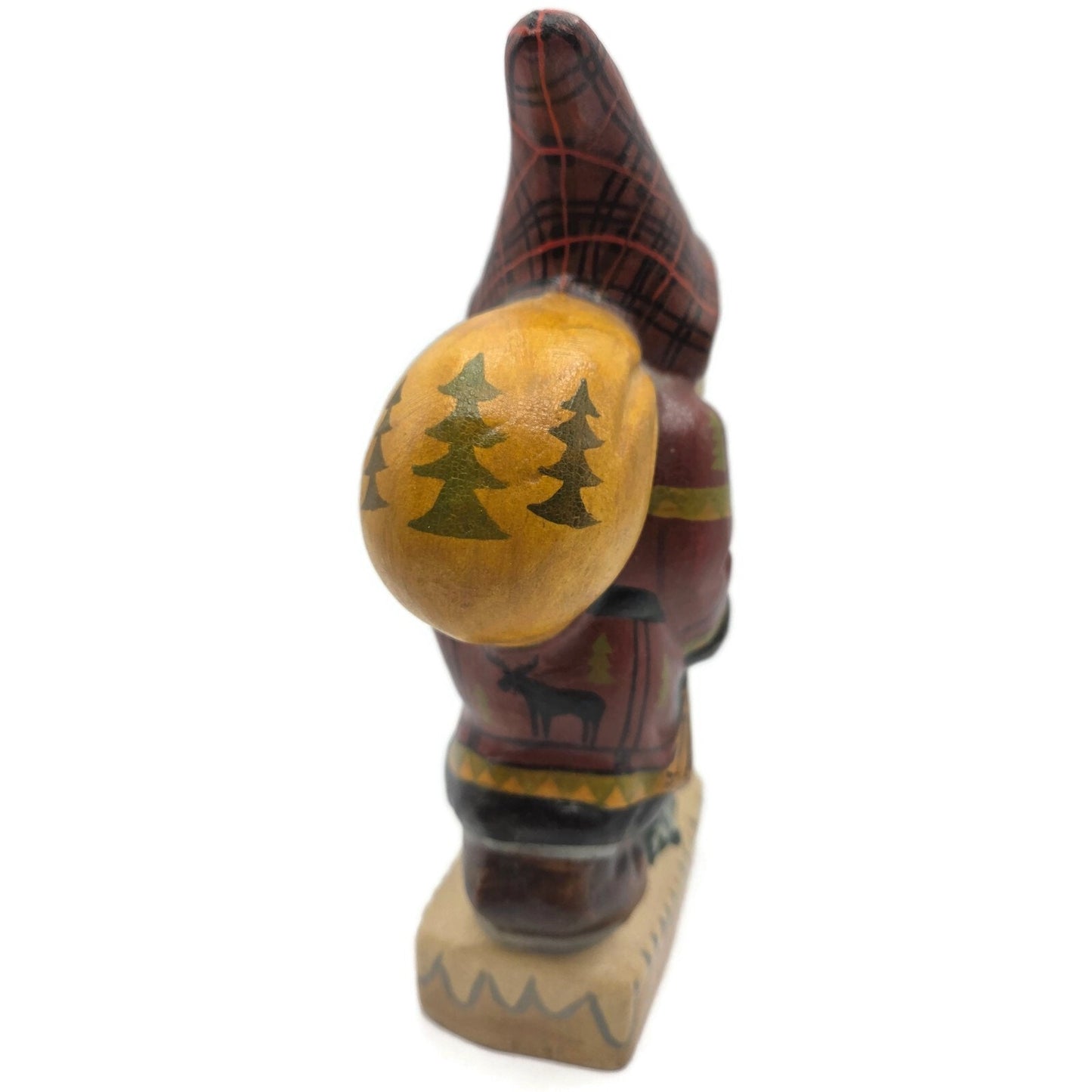 Vaillancourt Father Christmas with Wildlife Coat Chalkware Christmas Figurine