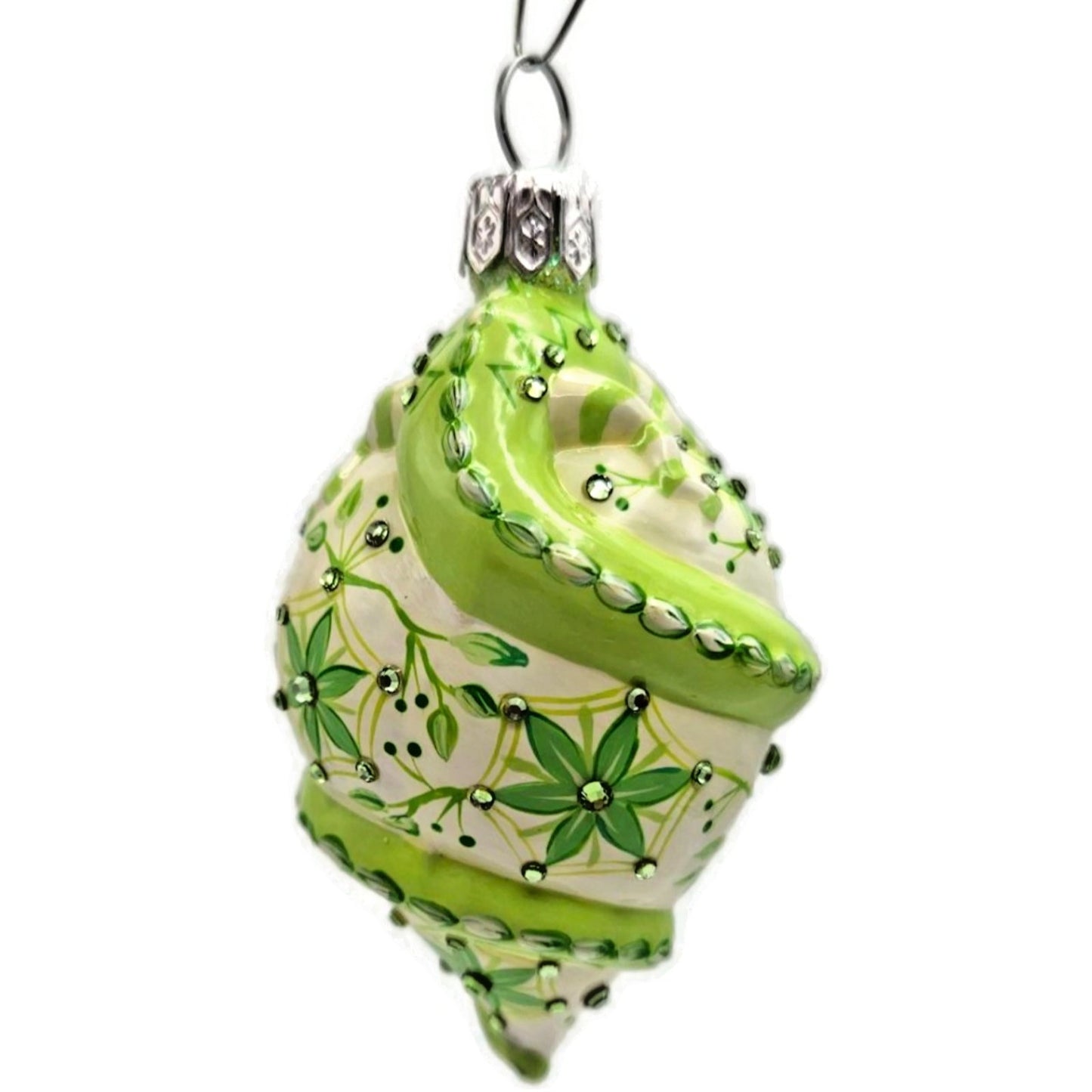 Patricia Breen Topping Chameleon Chinoiserie Green Spring Christmas Ornament