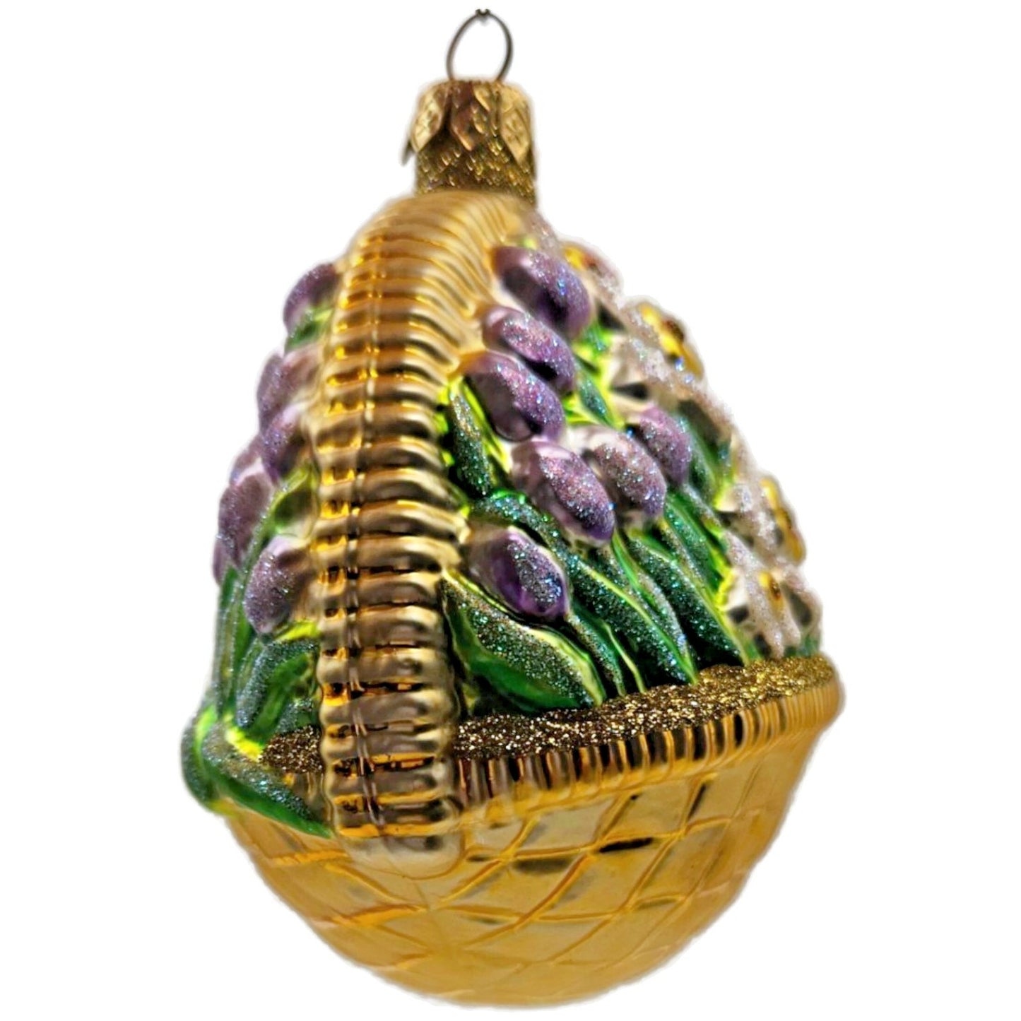 Patricia Breen Flowers For My Love Purple Tulip Basket Spring Christmas Ornament
