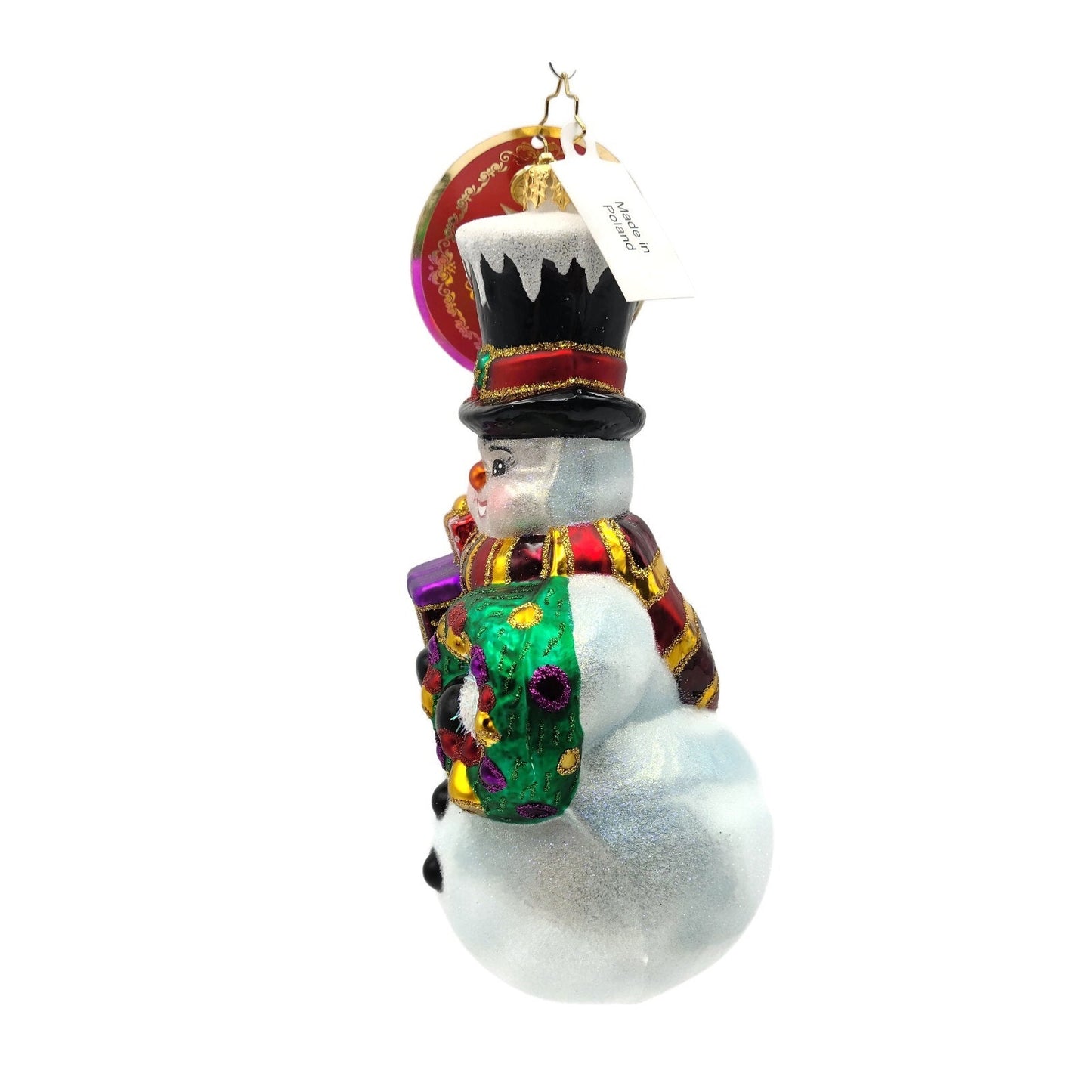 Christopher Radko A Visit from Frosty Snowman Christmas Tree Ornament 1020861