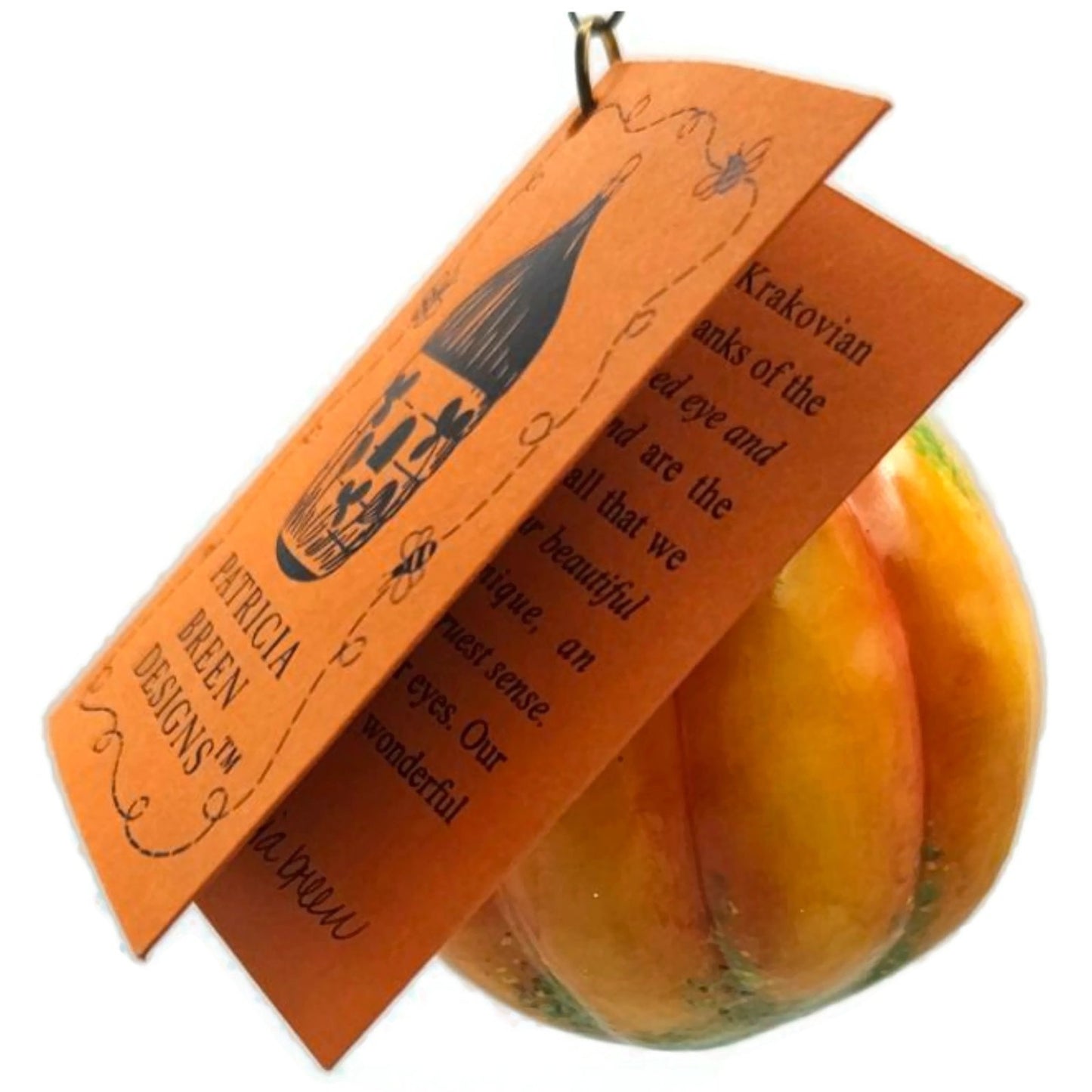 Patricia Breen Henry The Pumpkin Burnished Orange Halloween Christmas Ornament