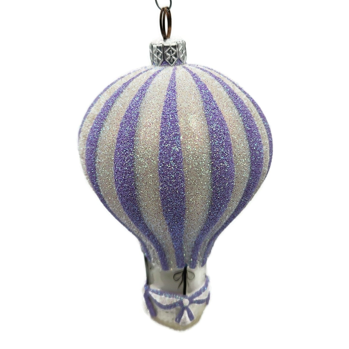 Patricia Breen Petite Balon Wisteria Purple Stripe Spring Christmas Ornament