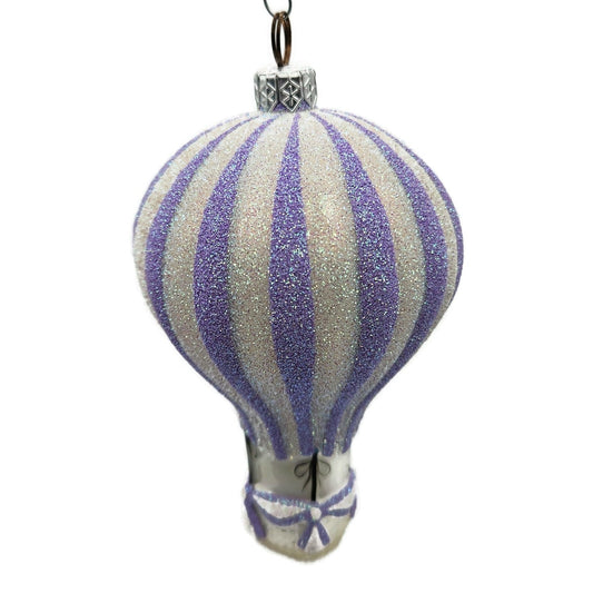 Patricia Breen Petite Balon Wisteria Purple Stripe Spring Christmas Ornament