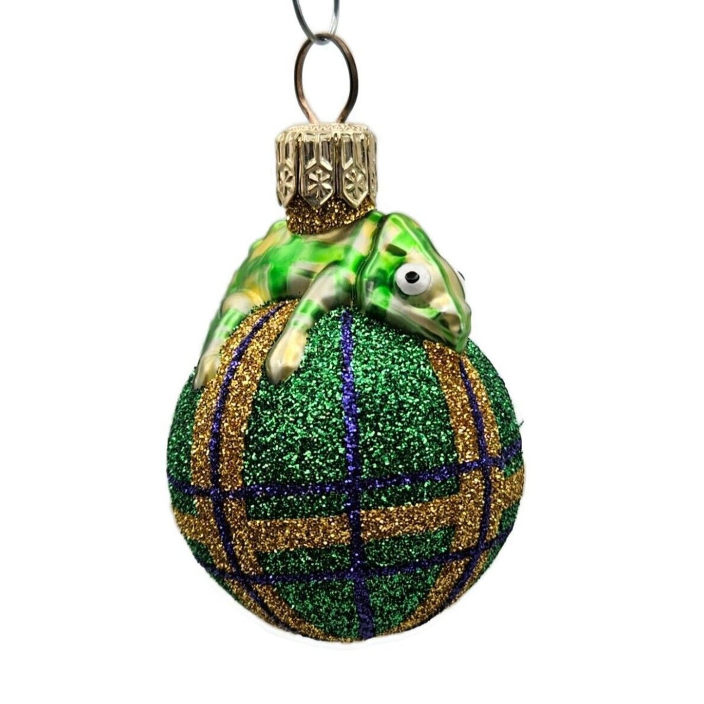 Patricia Breen Miniature Chameleon Plaid Green Christmas Holiday Tree Ornament