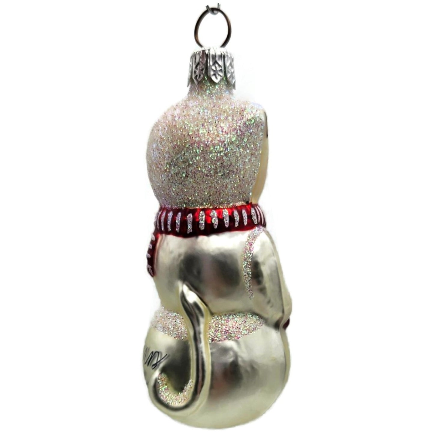 Patricia Breen Snowcat With Red Scarf Pearl Christmas Tree Signed Ornament