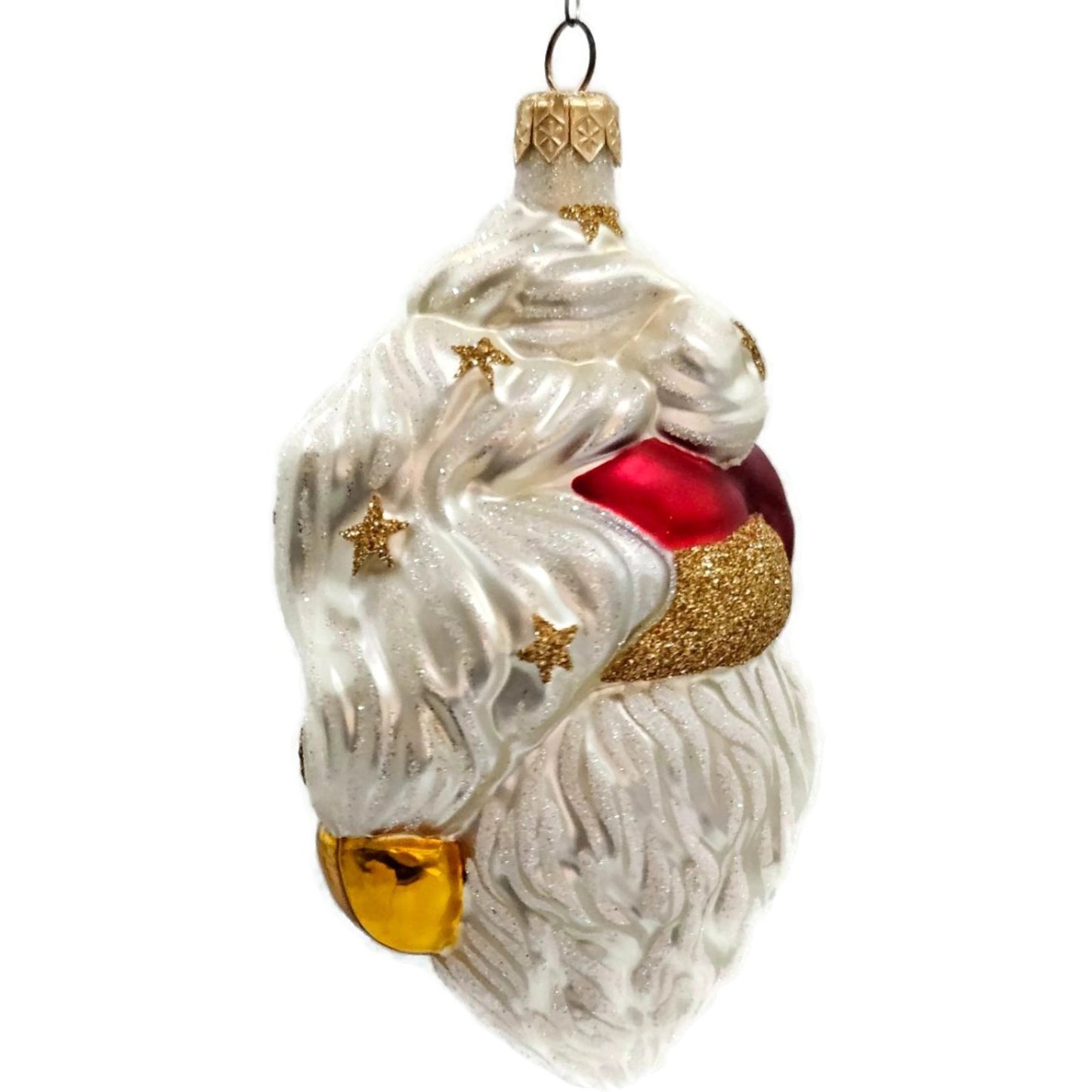 Patricia Breen Merry Olde Elfe Red Gold Trim Stars Santa Christmas Ornament