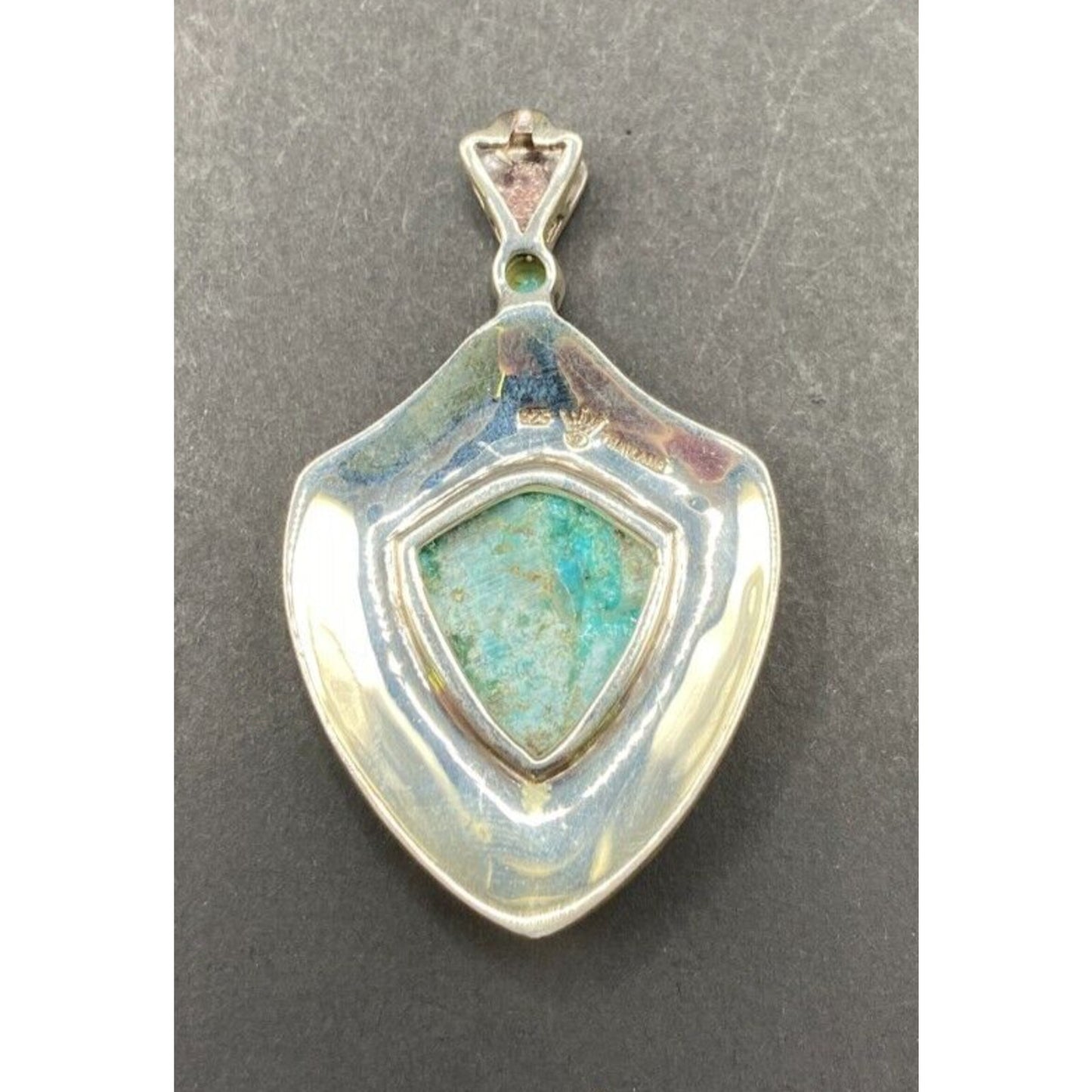 Turquoise Pendant Marcasite Ornament Sterling Silver Thailand Stamped
