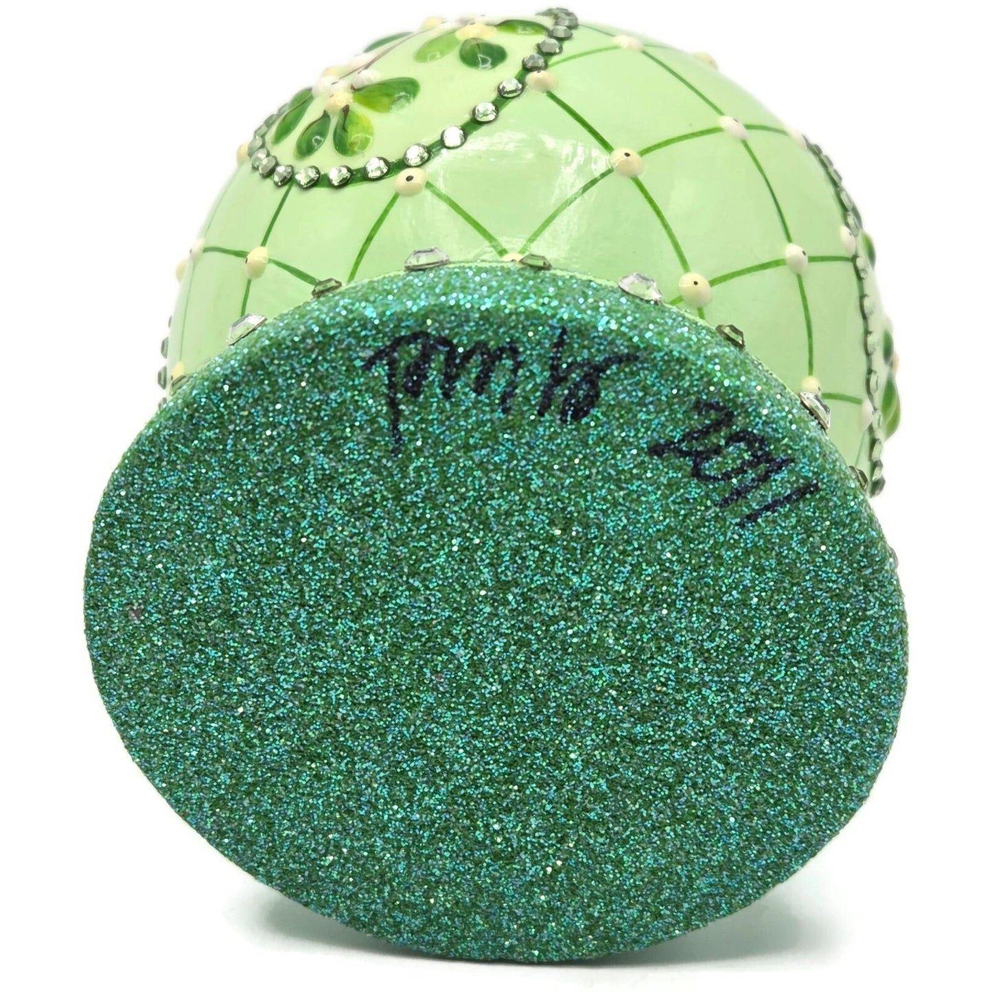 Patricia Breen Chameleon Cachette Mistletoe Floral Candy Container Christmas