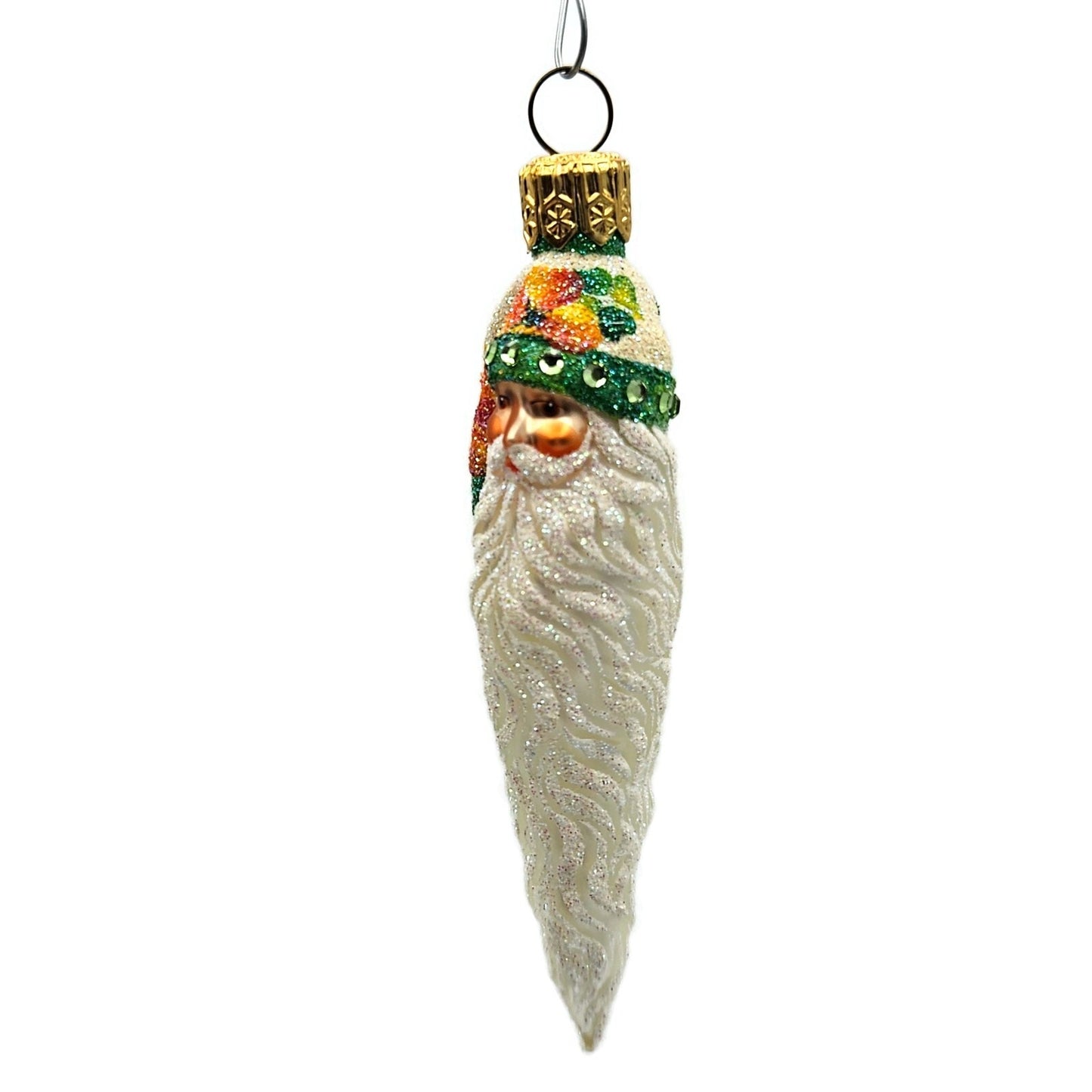 Patricia Breen Stocking Cap Santa Head Nasturtium Spring Christmas Tree Ornament