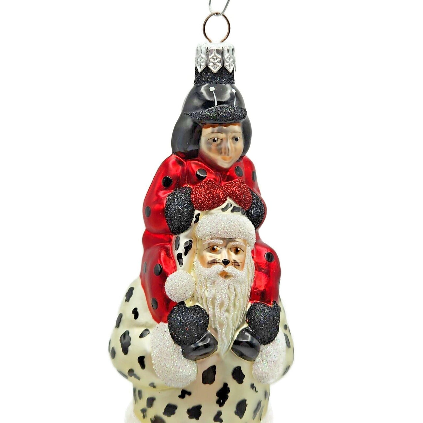 Patricia Breen Carry Me Santa Dalmatian and Ladybug Halloween Christmas Ornament