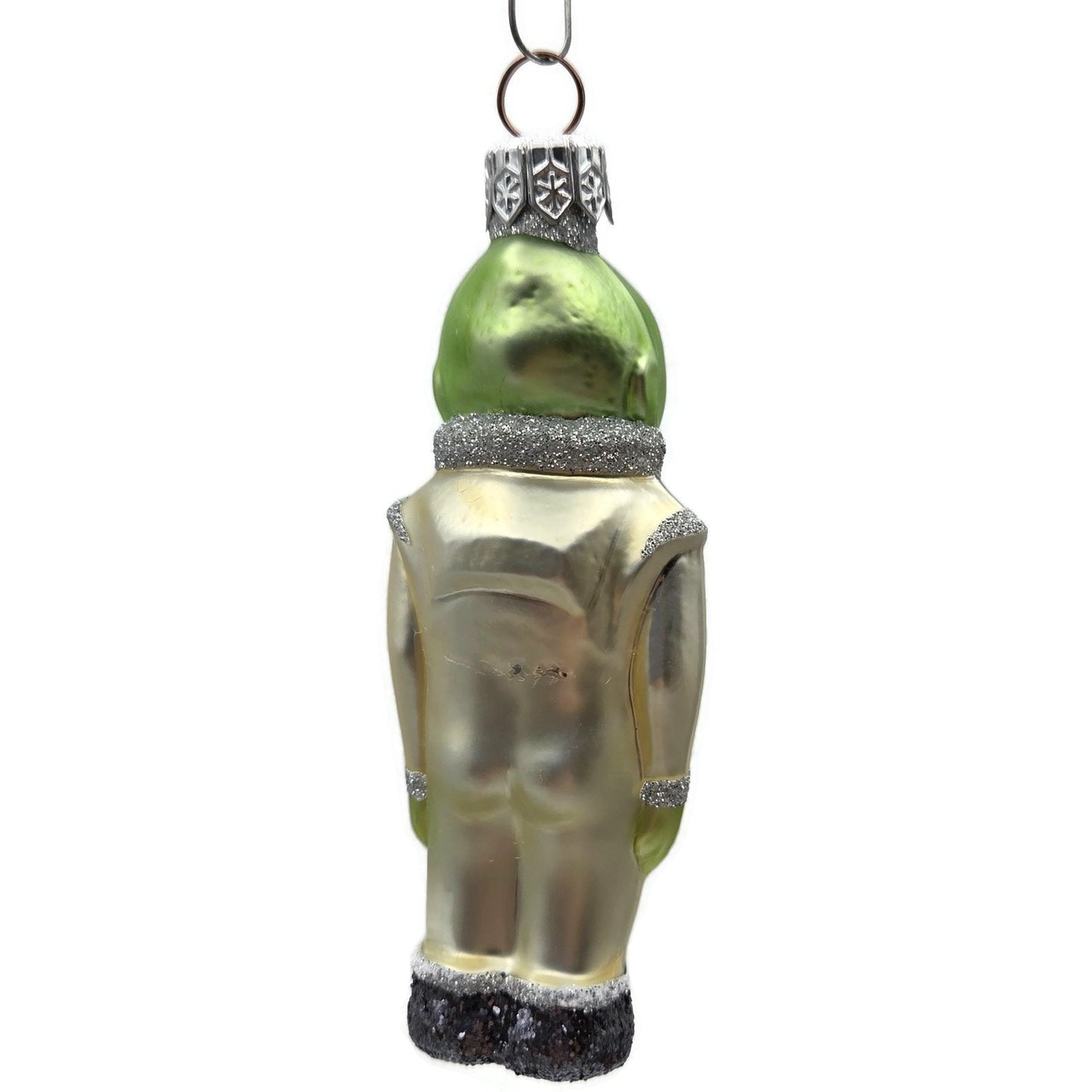 Patricia Breen A Walk on the Moon Alien Matte Suit Glittered Christmas Ornament
