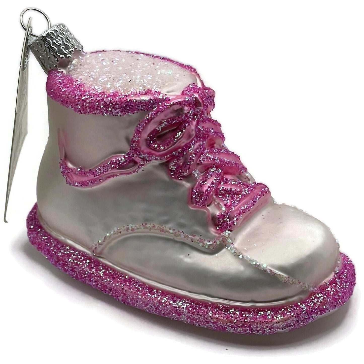 Baby Girl Shoe Ornament Pearl Pink Old World Christmas Holiday Tree Ornament OWC