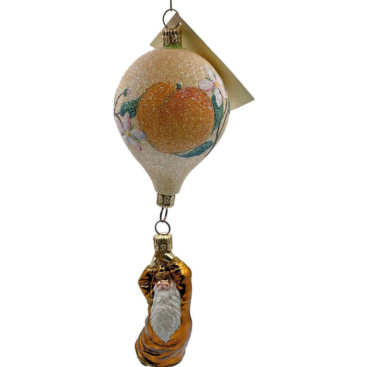Patricia Breen Into the Blue Santa Claus Peach Balloon Spring Christmas Ornament