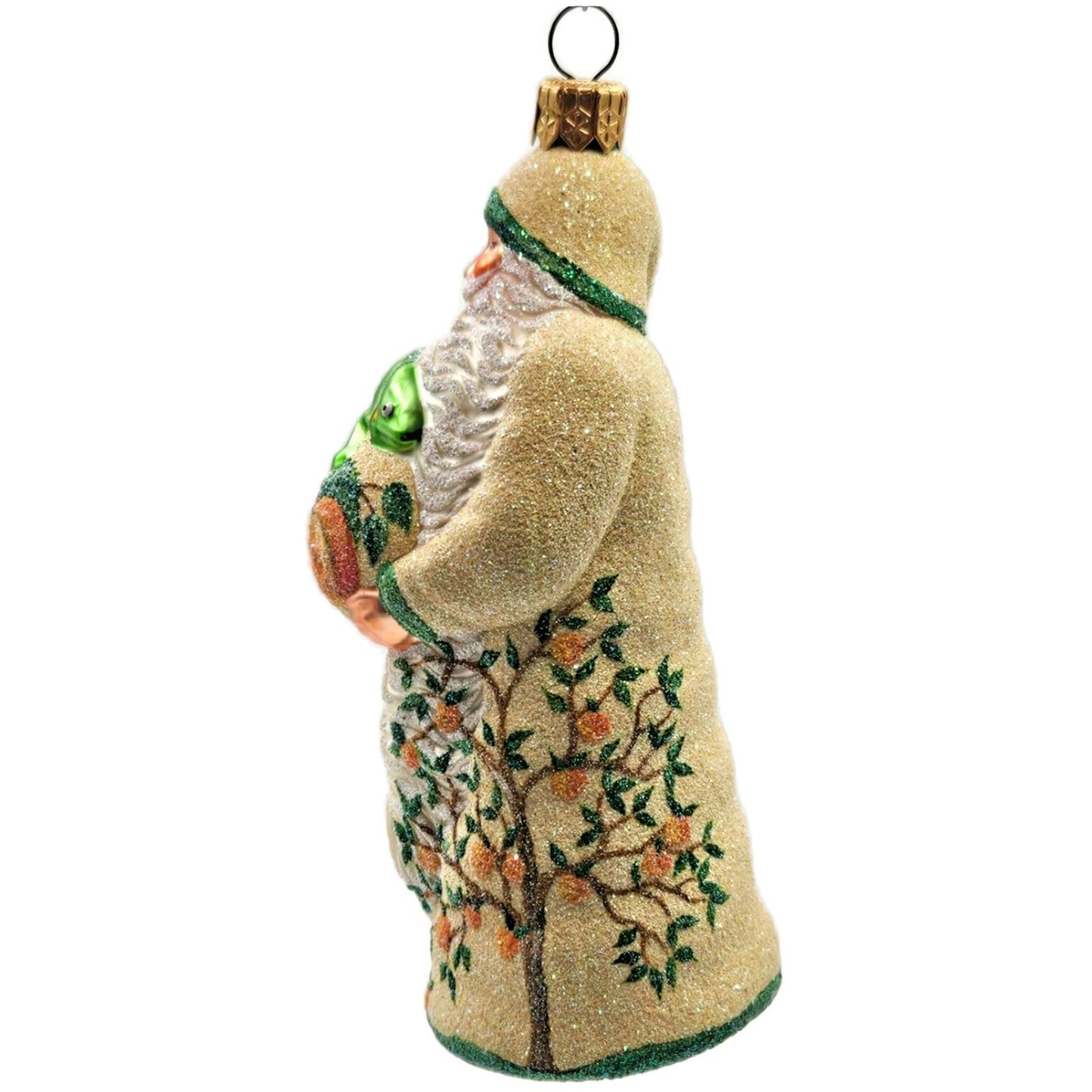 Patricia Breen Santa With Chameleon The Peach Orchard Spring Christmas Ornament