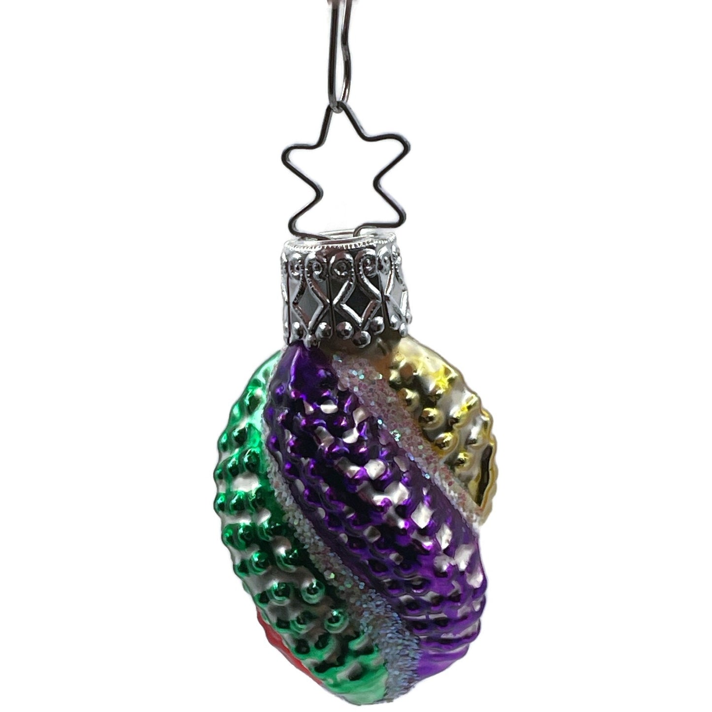 Swirled Kugel Multicolor German Blown Glass Christmas Tree Inge Glass Ornament
